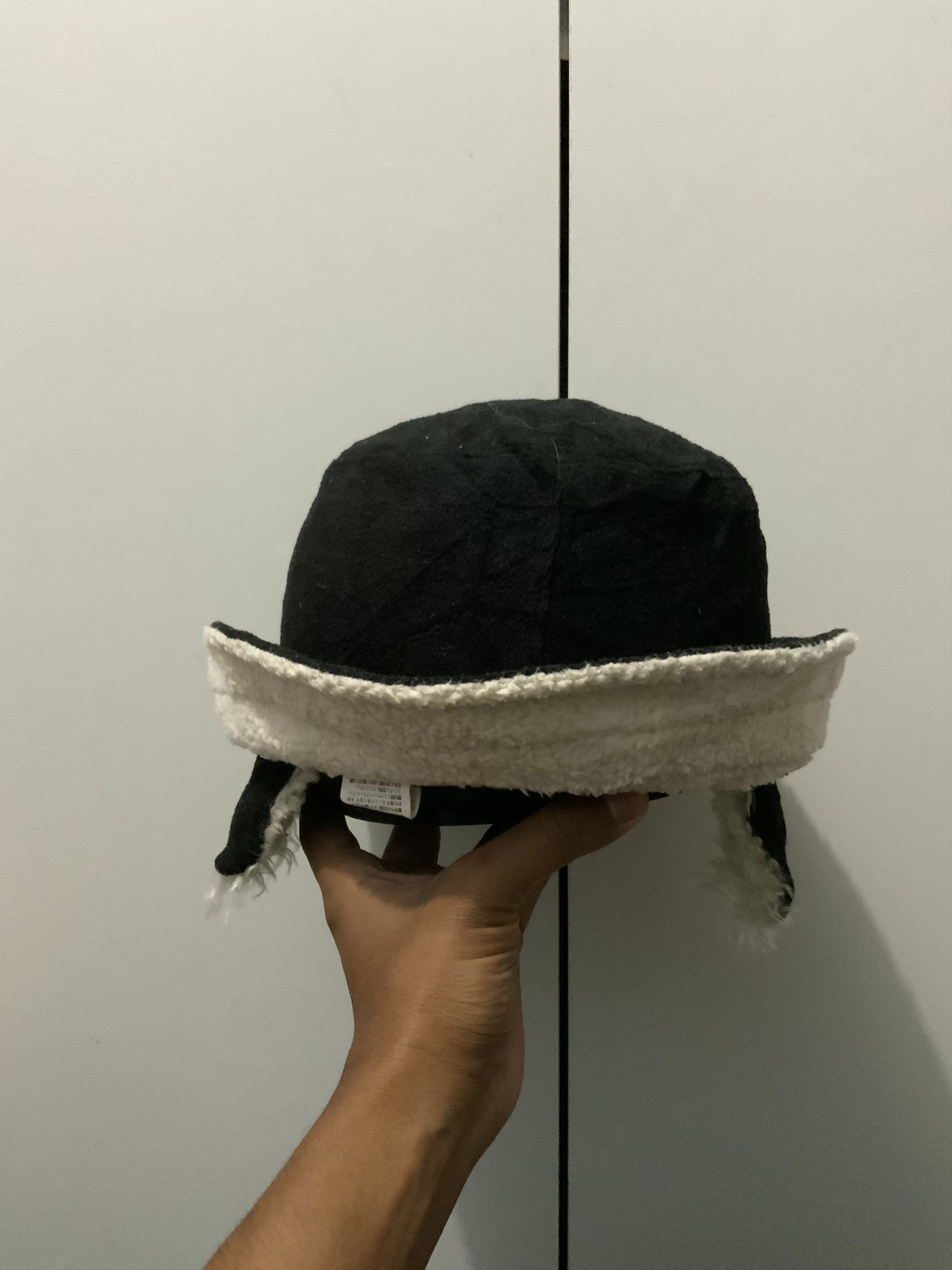 Hat Club Black White Ear Faux Fur Bucket Hat Size ONE SIZE - 5 Thumbnail