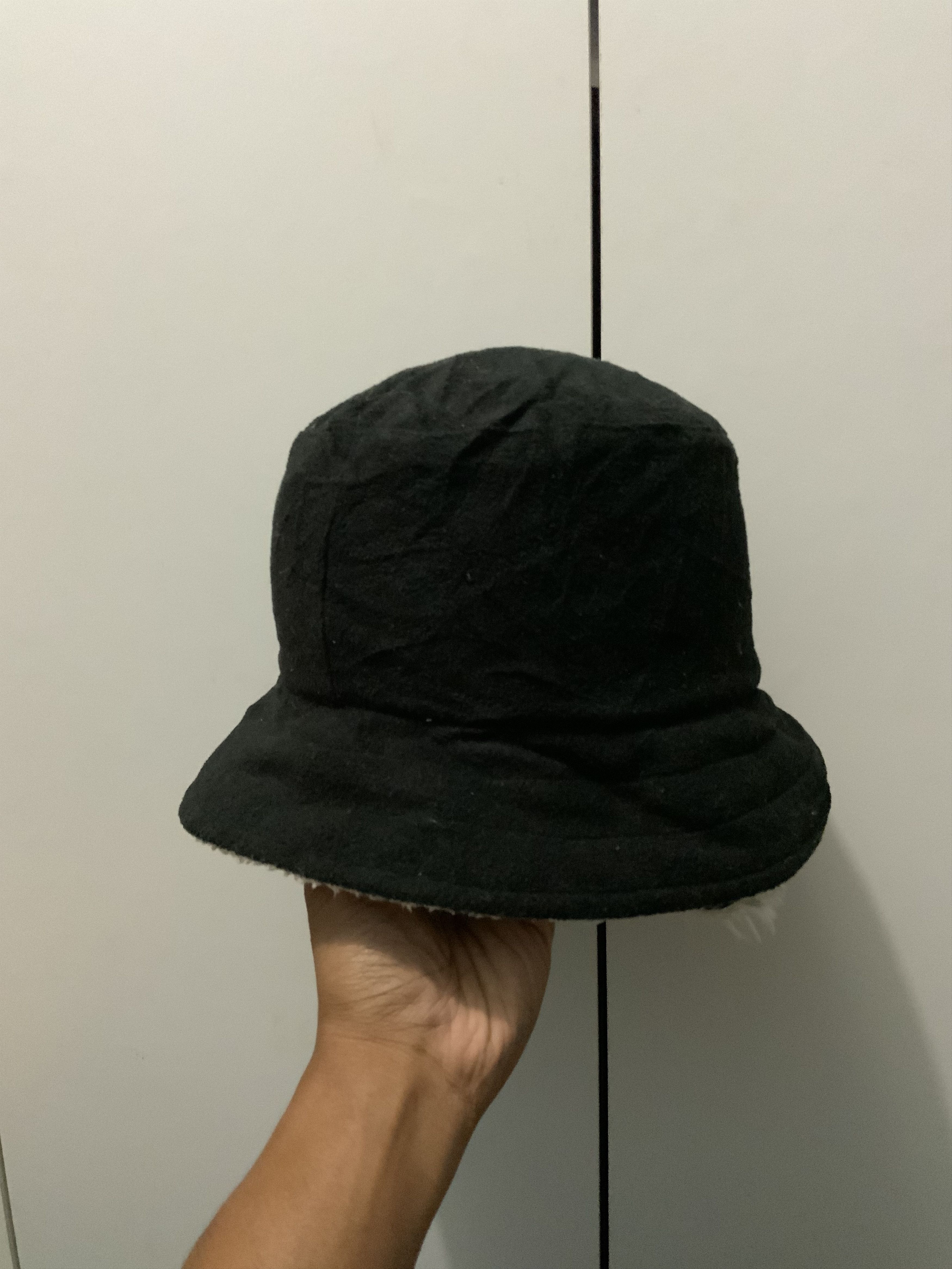 Hat Club Black White Ear Faux Fur Bucket Hat Size ONE SIZE - 7 Thumbnail