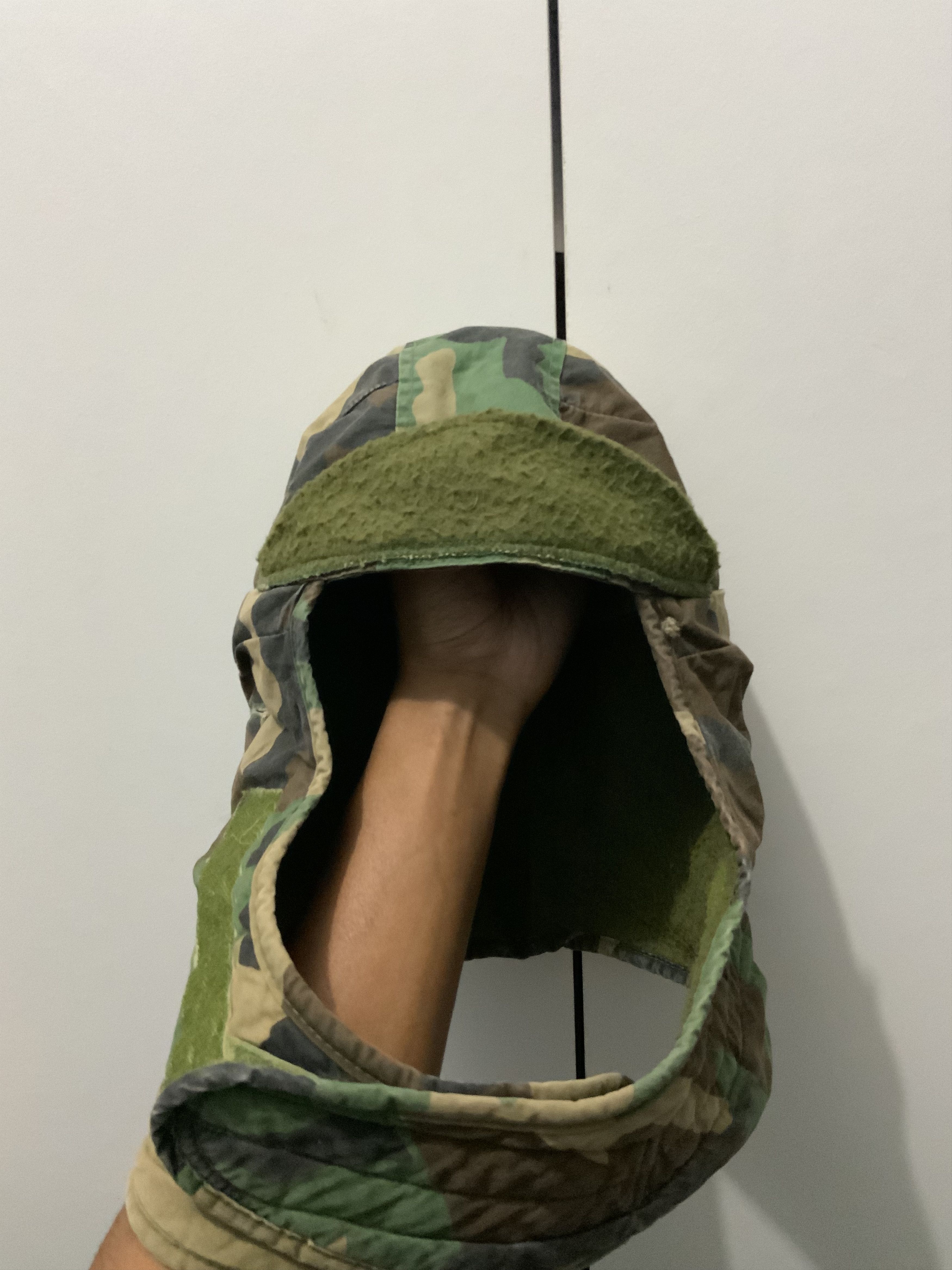 Vintage Vintage Camoflauge Woodland Insulating Helmet Liner Mask Size ONE SIZE - 8 Thumbnail