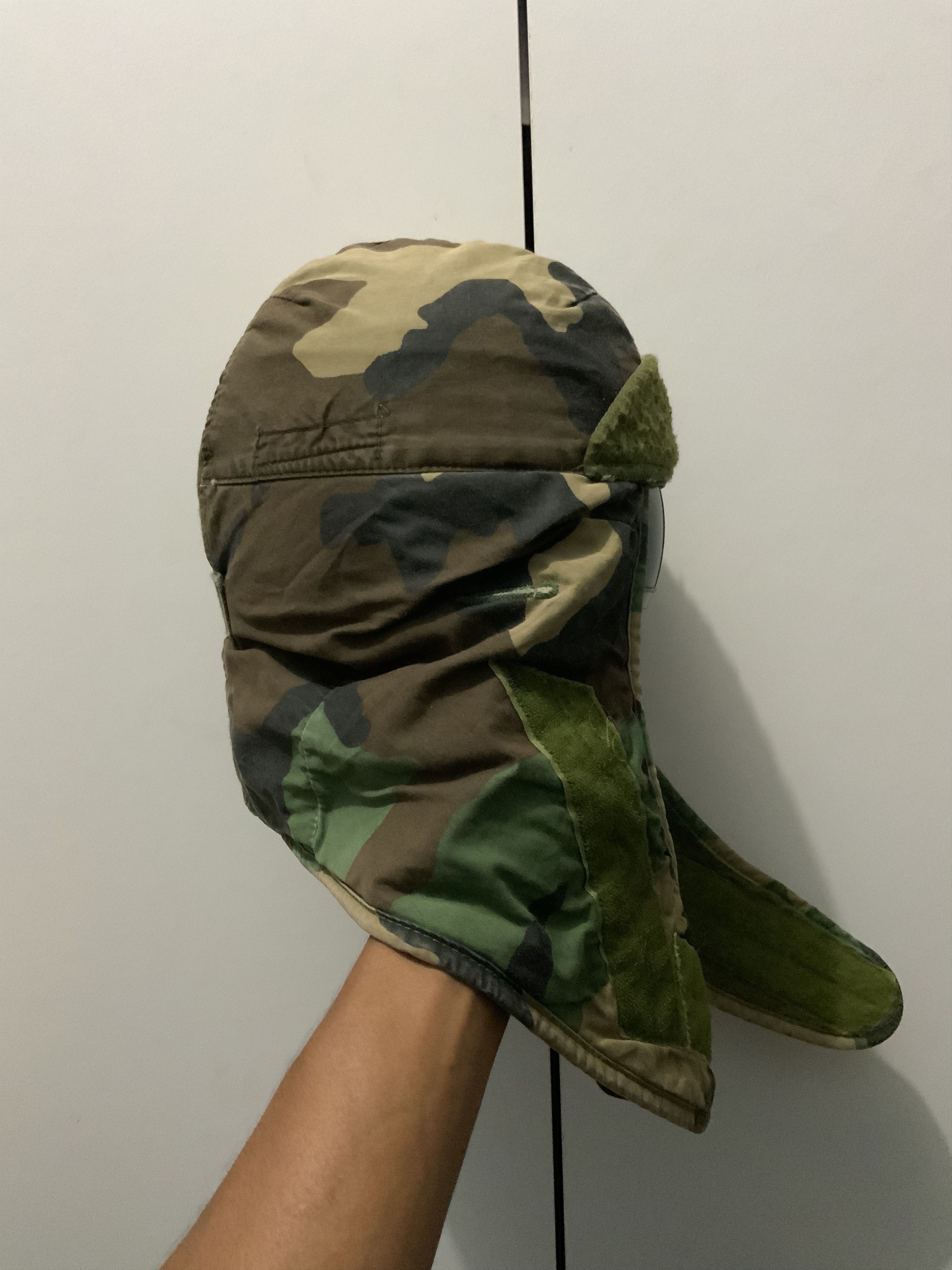 Vintage Vintage Camoflauge Woodland Insulating Helmet Liner Mask Size ONE SIZE - 14 Thumbnail