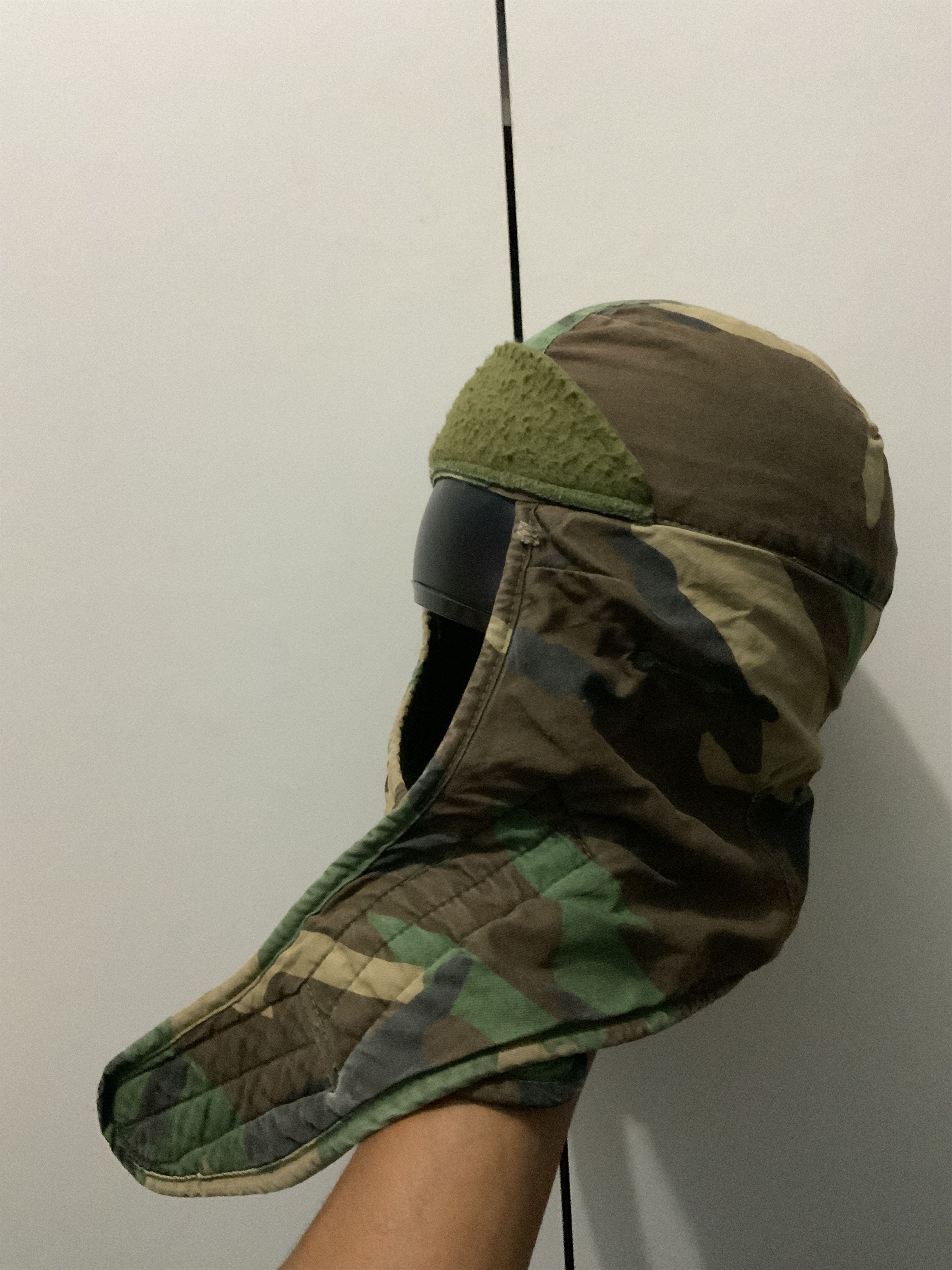 Vintage Vintage Camoflauge Woodland Insulating Helmet Liner Mask Size ONE SIZE - 5 Thumbnail