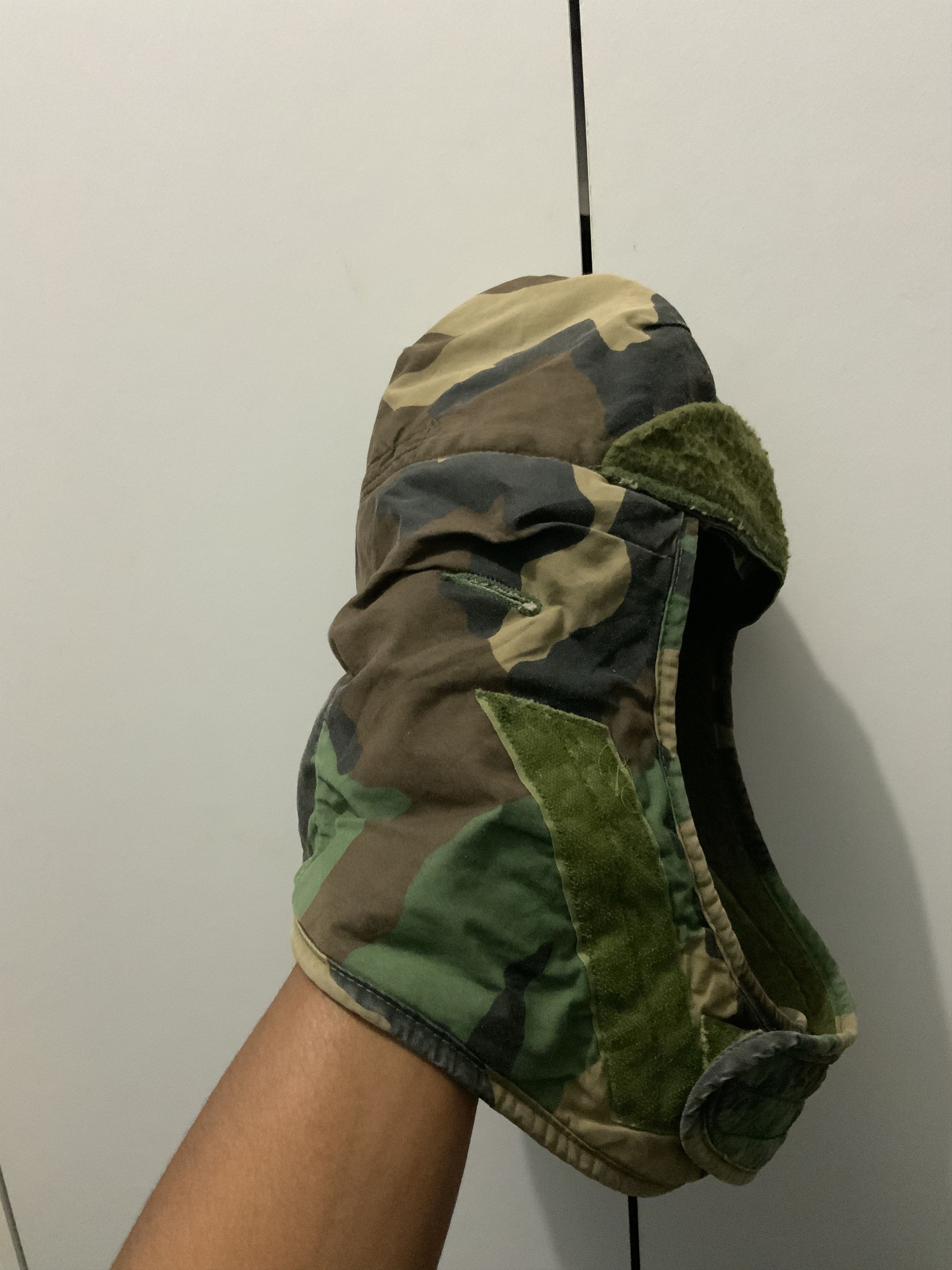 Vintage Vintage Camoflauge Woodland Insulating Helmet Liner Mask Size ONE SIZE - 11 Thumbnail