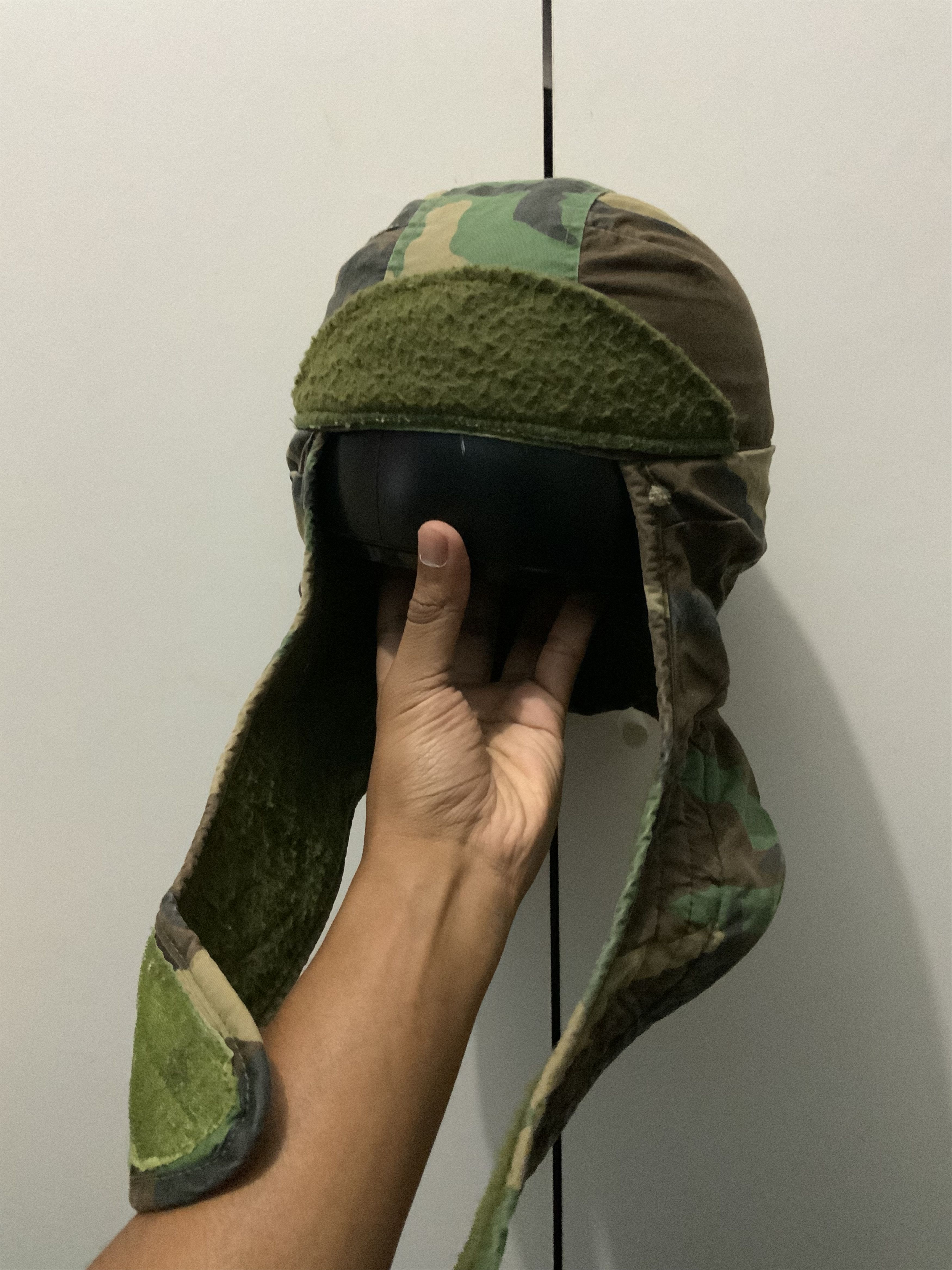 Vintage Vintage Camoflauge Woodland Insulating Helmet Liner Mask Size ONE SIZE - 4 Thumbnail