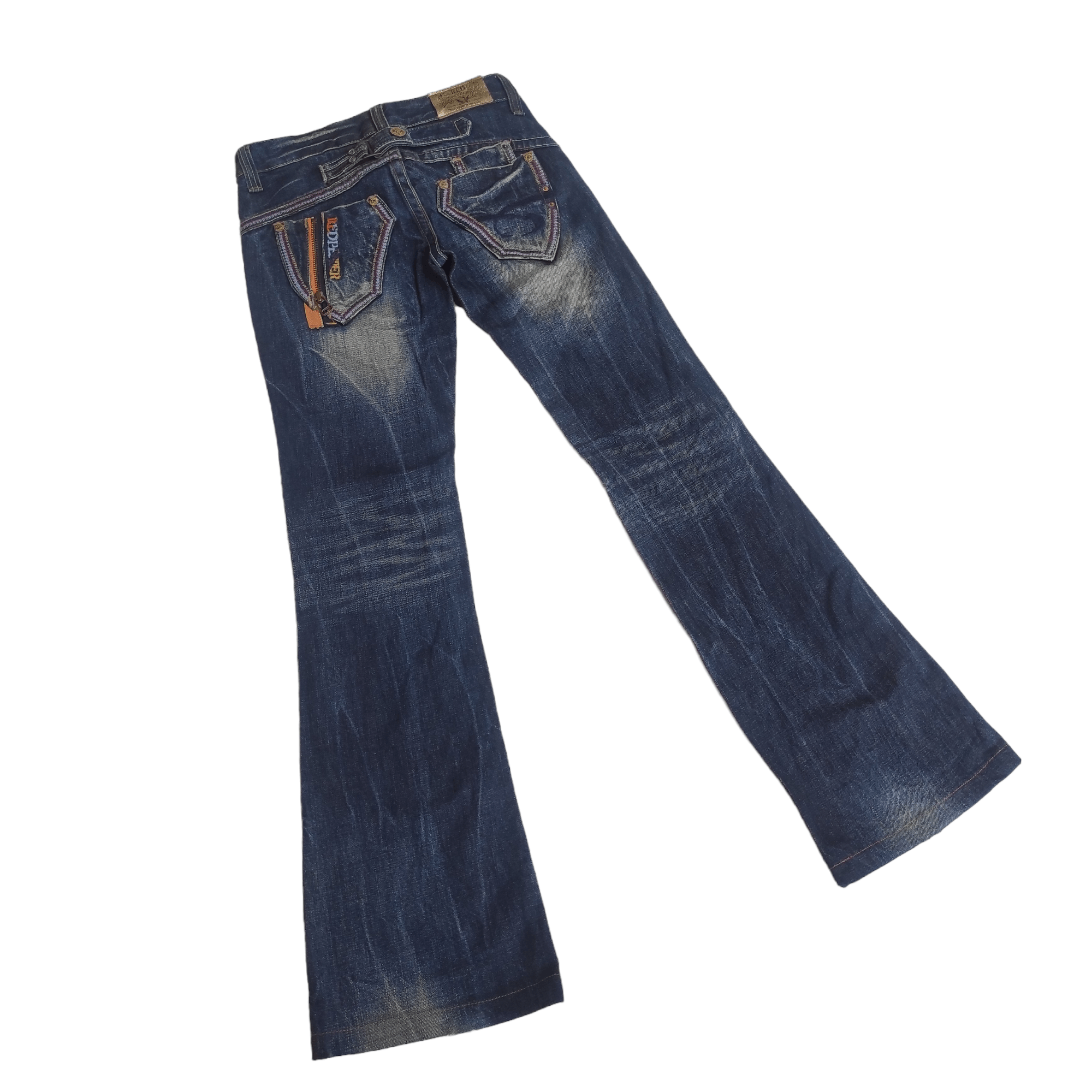 image of Hysteric Glamour x Tornado Mart Japan Flare Jeans Red Pepper Low Rise Boot Cut Size 25 Fit 27 in Bl