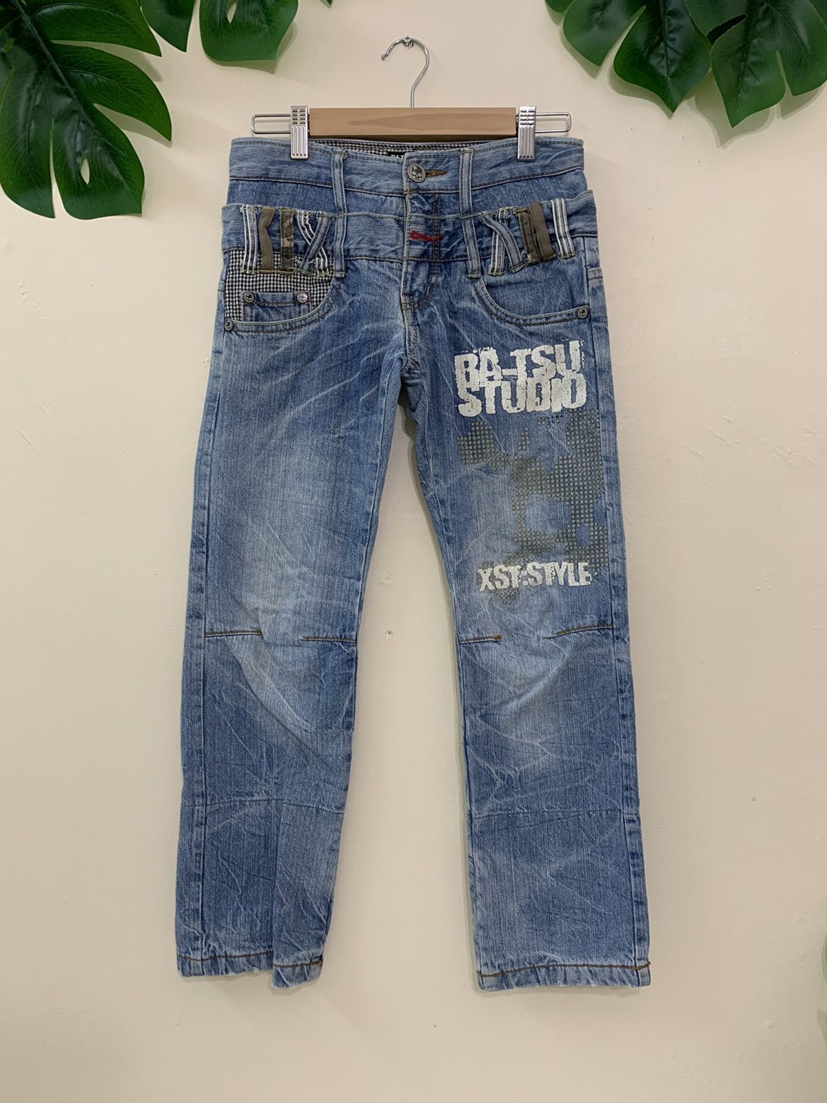 Japanese Brand × Vintage Skulls Design🔥🔥 XST. Ba-Tsu Studio Jeans Size US 27 - 2 Thumbnail