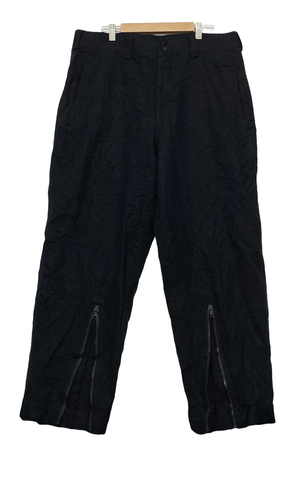 image of Archival Clothing x Yohji Yamamoto Zipper Rayon Pant in Black, Men's (Size 36)