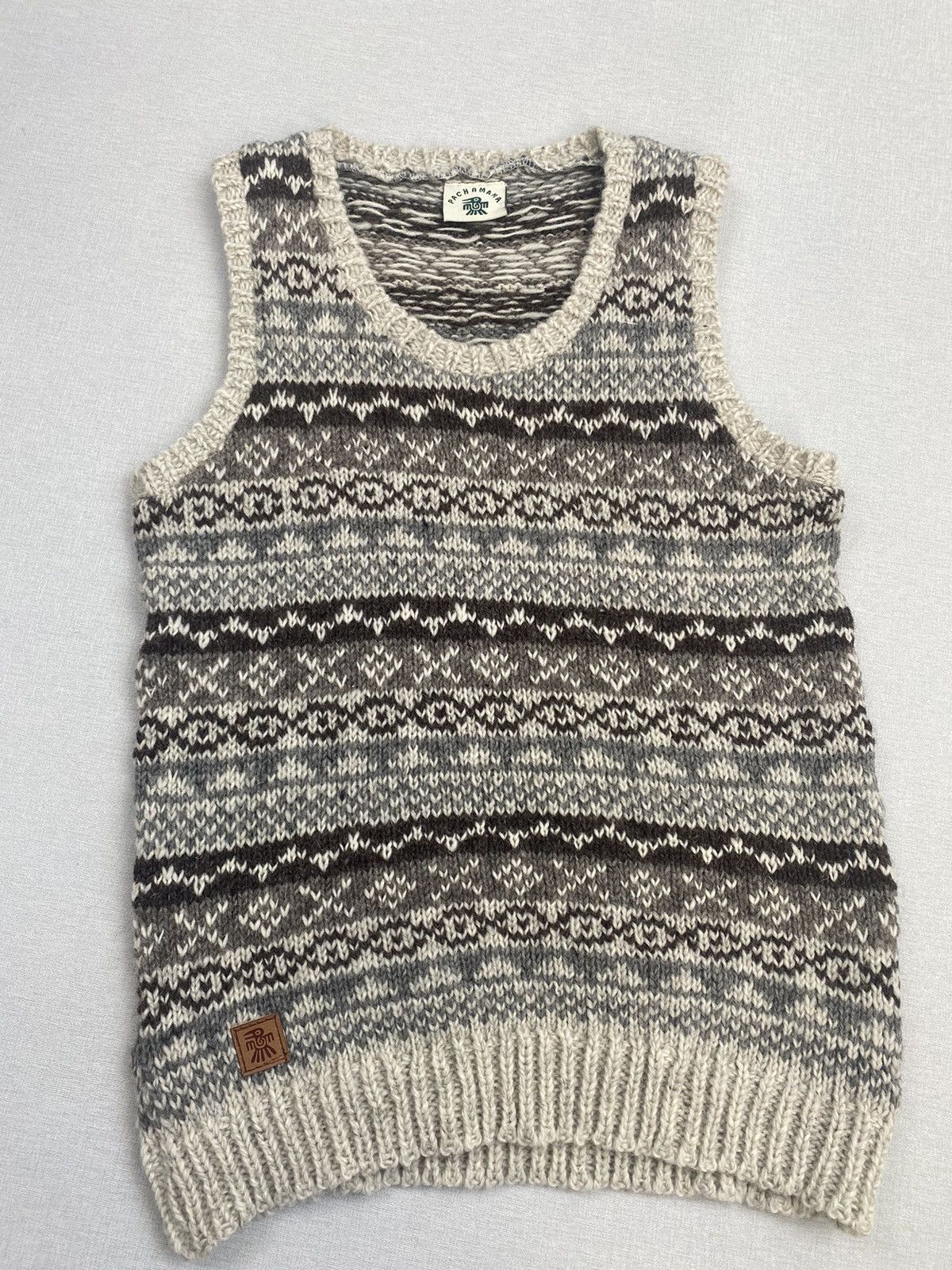Vintage Women’s Pachamama Handknit Wool Vest Sweater size S Size S / US 4 / IT 40 - 2 Thumbnail