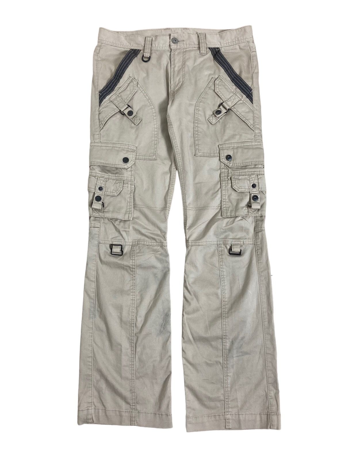 image of Archival Clothing x Hysteric Glamour 1990S Hideaways Cargo Pants Multi Pocket in Cream (Size 32)