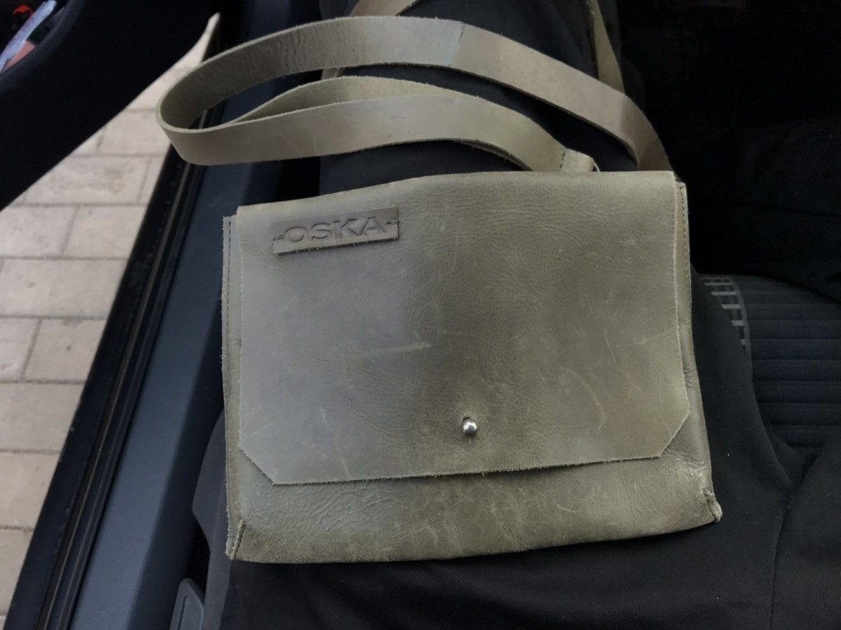 Vintage Oska Leather Mini Bag in Green, Women's