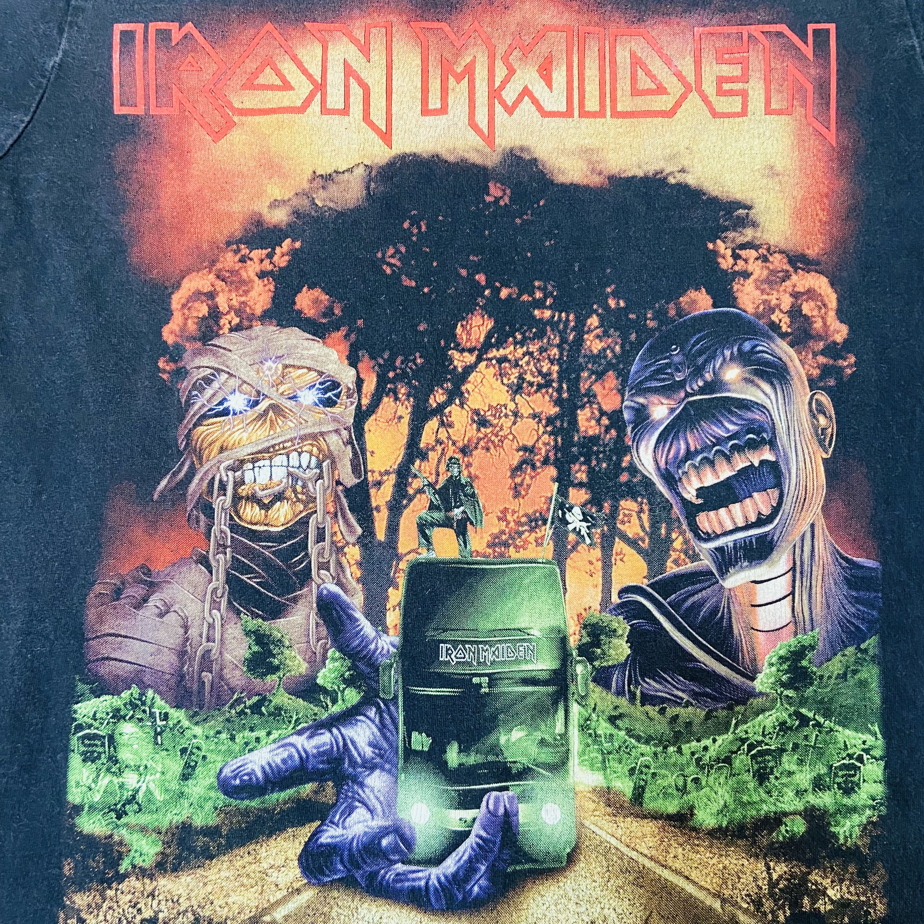 Band Tees 1990s SUNFADED VERY RARE IRON MAIDEN ACID PRINT TEE - № 247 Size US S / EU 44-46 / 1 - 3 Thumbnail