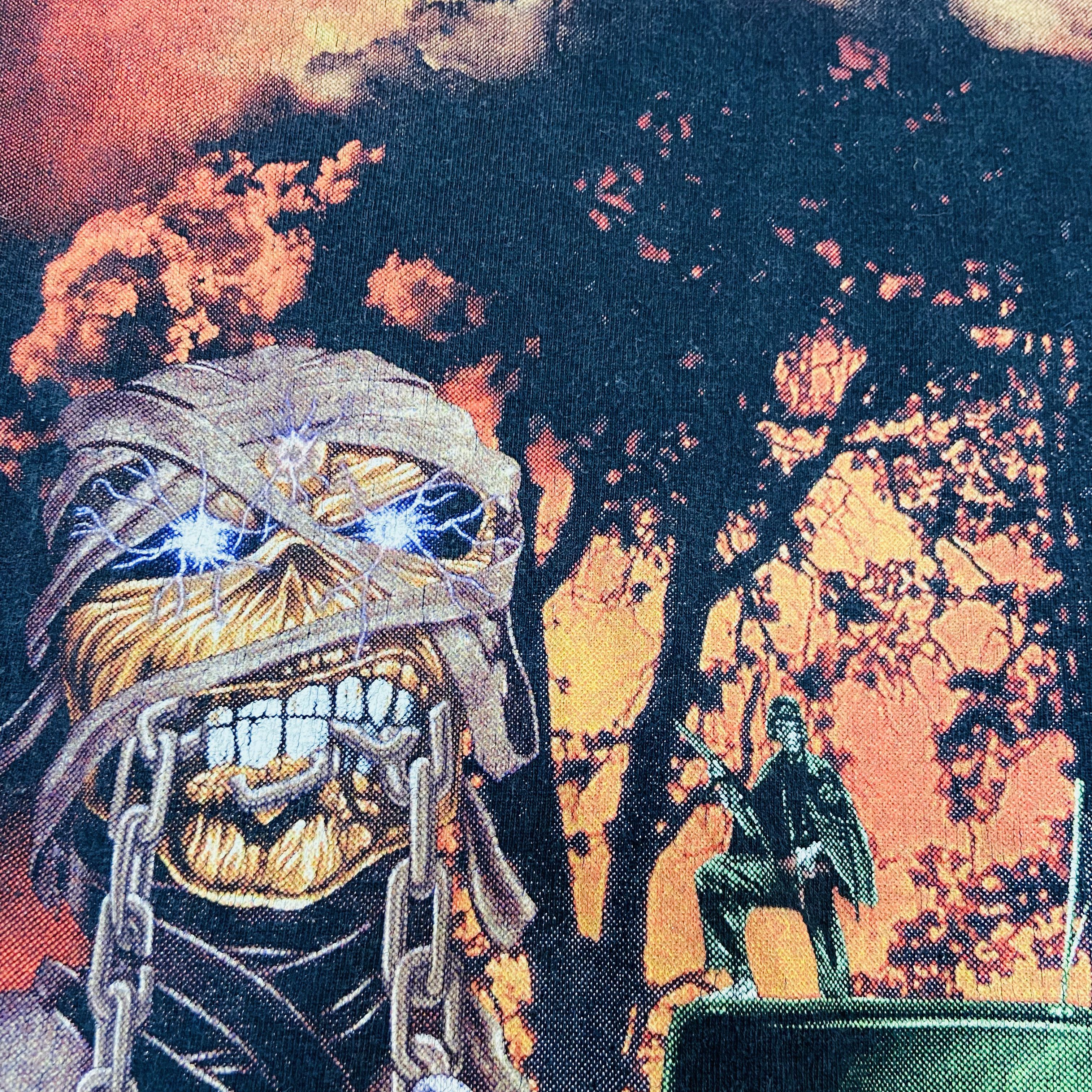 Band Tees 1990s SUNFADED VERY RARE IRON MAIDEN ACID PRINT TEE - № 247 Size US S / EU 44-46 / 1 - 6 Thumbnail