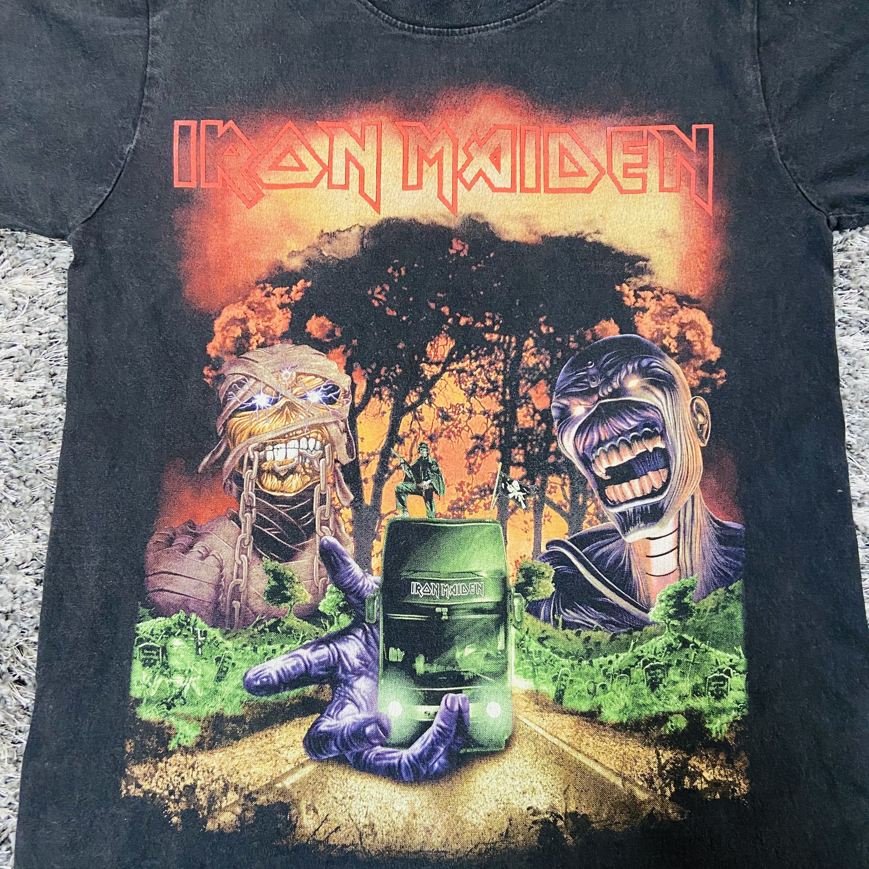 Band Tees 1990s SUNFADED VERY RARE IRON MAIDEN ACID PRINT TEE - № 247 Size US S / EU 44-46 / 1 - 2 Thumbnail