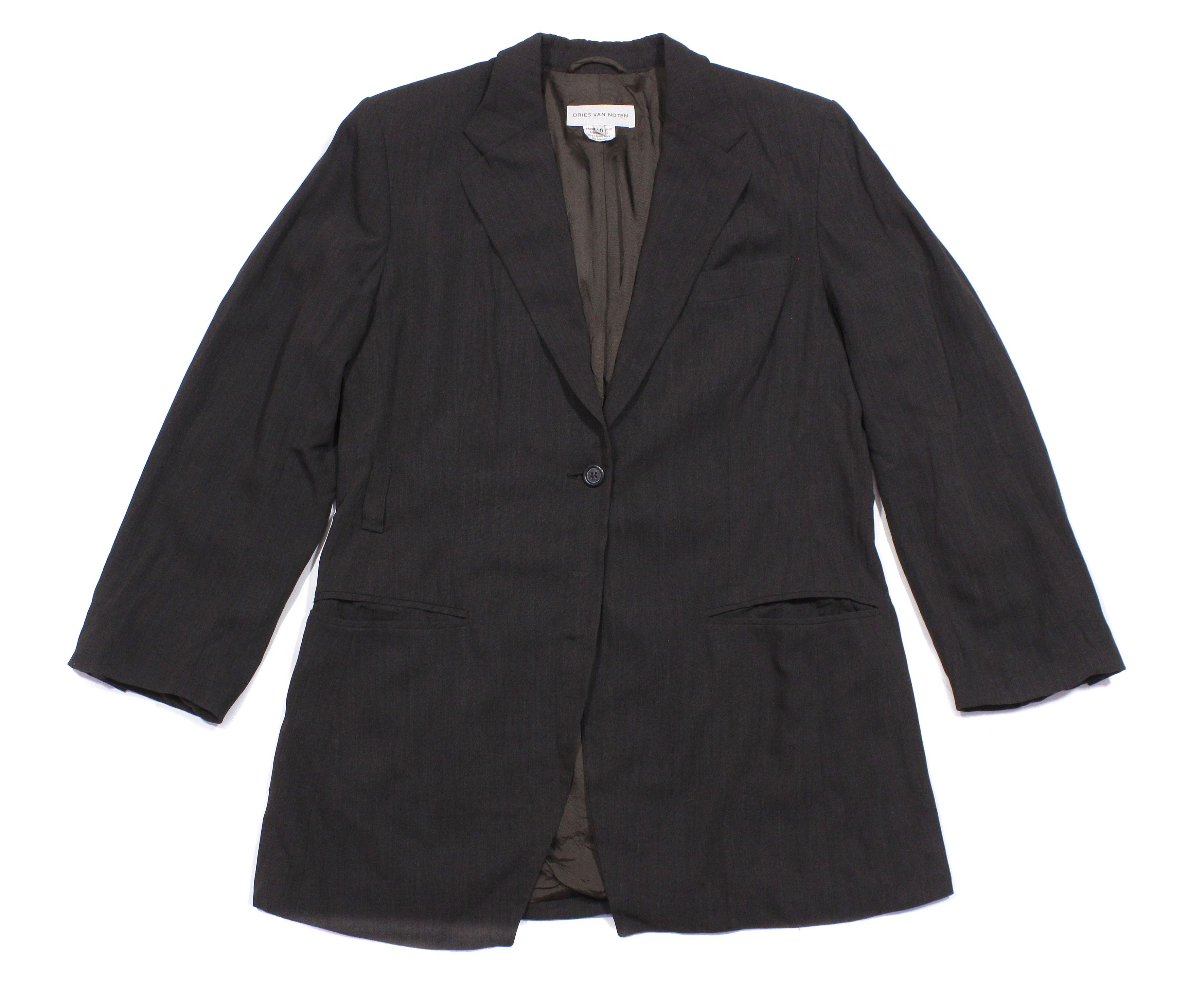 Dries Van Noten 90S Wool Distressed Blazer Vintage Size S / US 4 / IT 40 - 1 Thumbnail