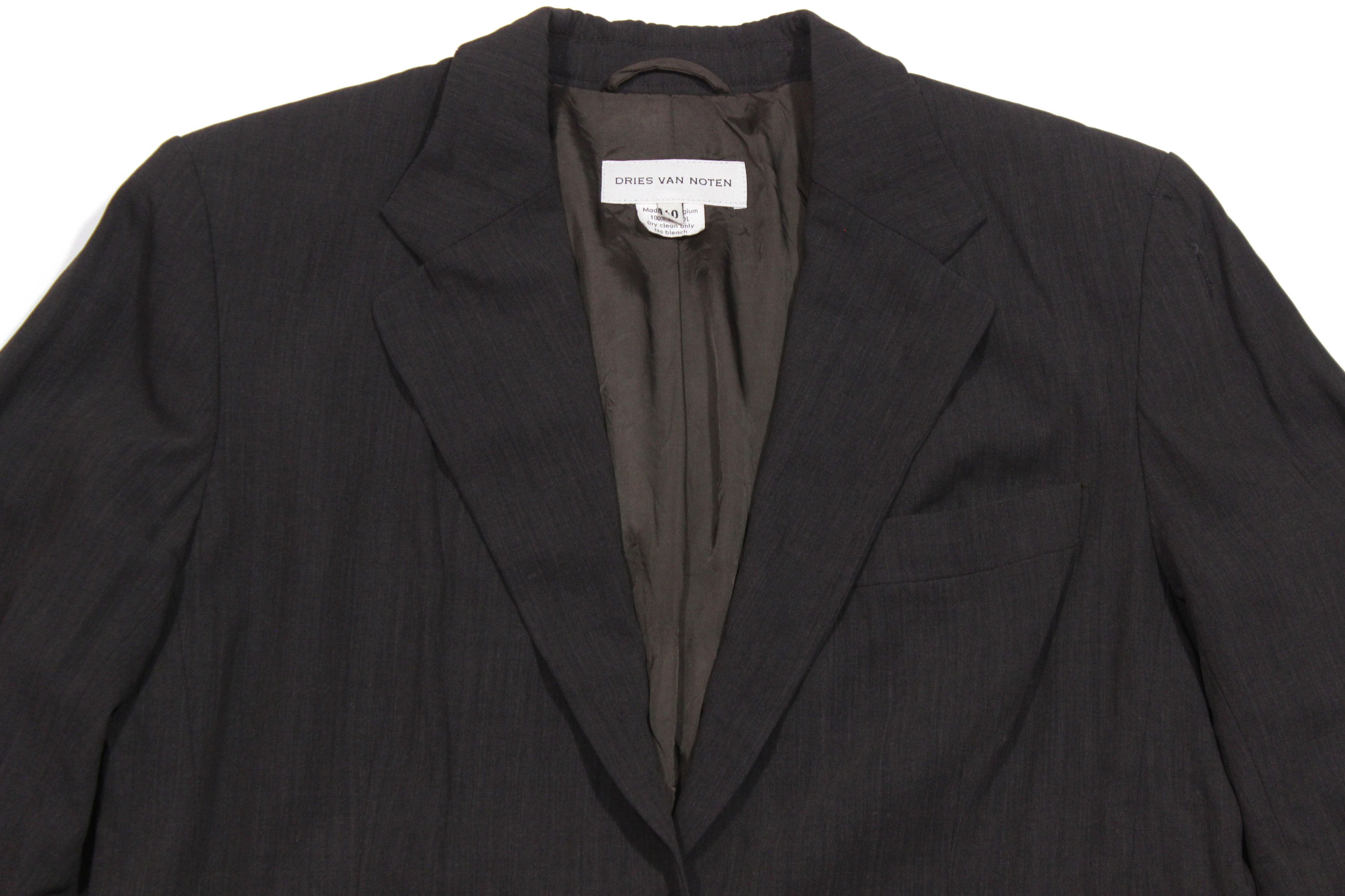Dries Van Noten 90S Wool Distressed Blazer Vintage Size S / US 4 / IT 40 - 3 Thumbnail