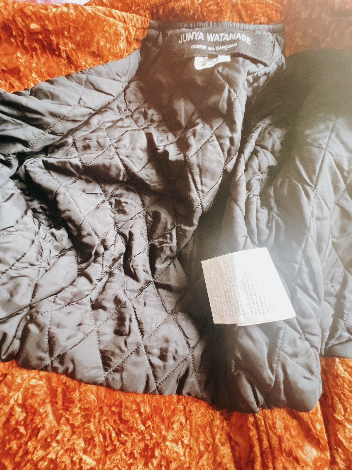 Comme des Garcons × Junya Watanabe 🔥 Junya Watanabe Flame crushed velvet padded biker jacket Size XS / US 0-2 / IT 36-38 - 12 Thumbnail