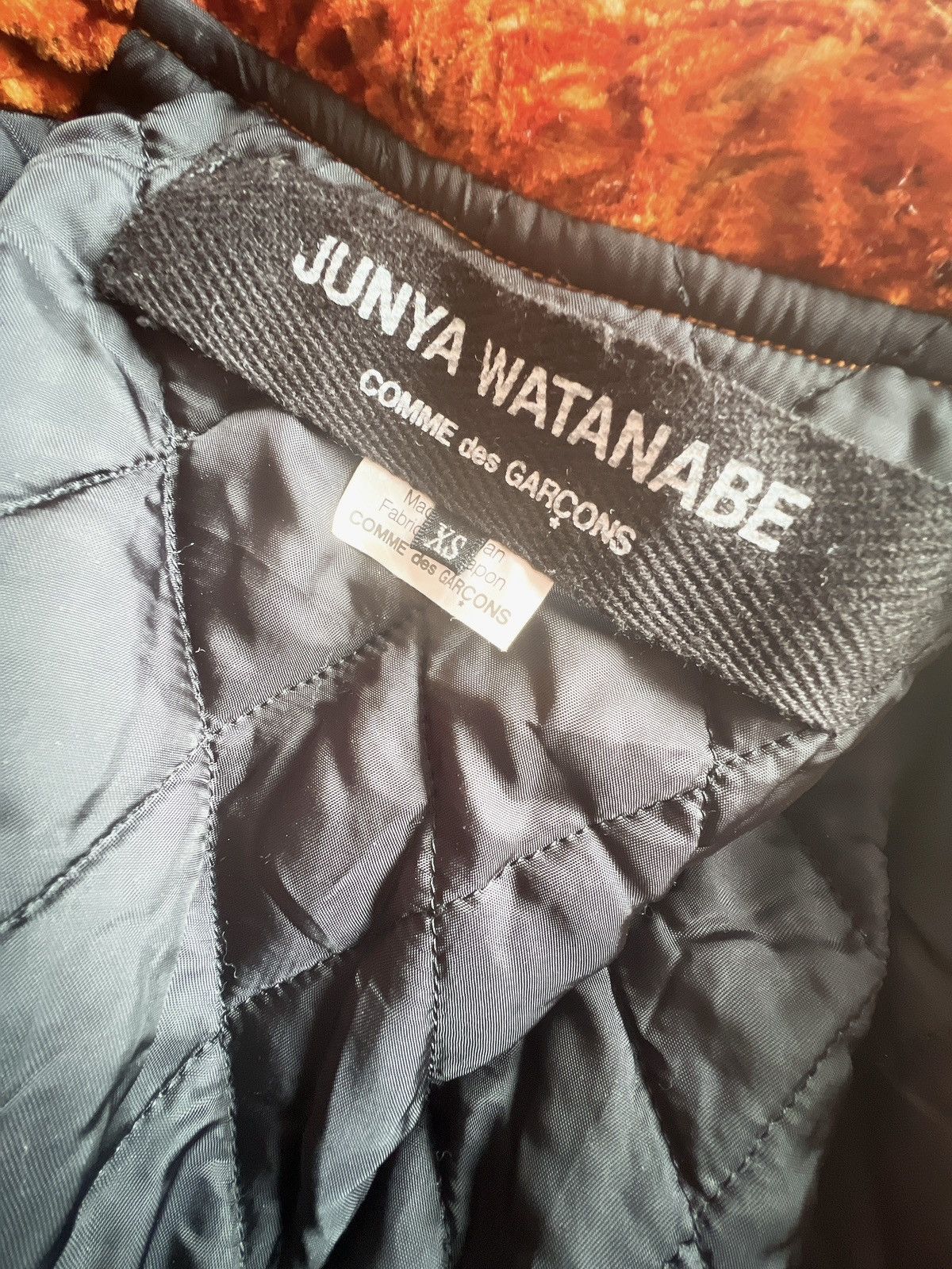 Comme des Garcons × Junya Watanabe 🔥 Junya Watanabe Flame crushed velvet padded biker jacket Size XS / US 0-2 / IT 36-38 - 8 Thumbnail