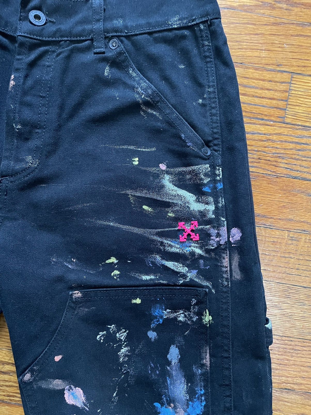 Off-White Off-White Paint Black Carpenter Pants. Size US 32 / EU 48 - 2 Thumbnail