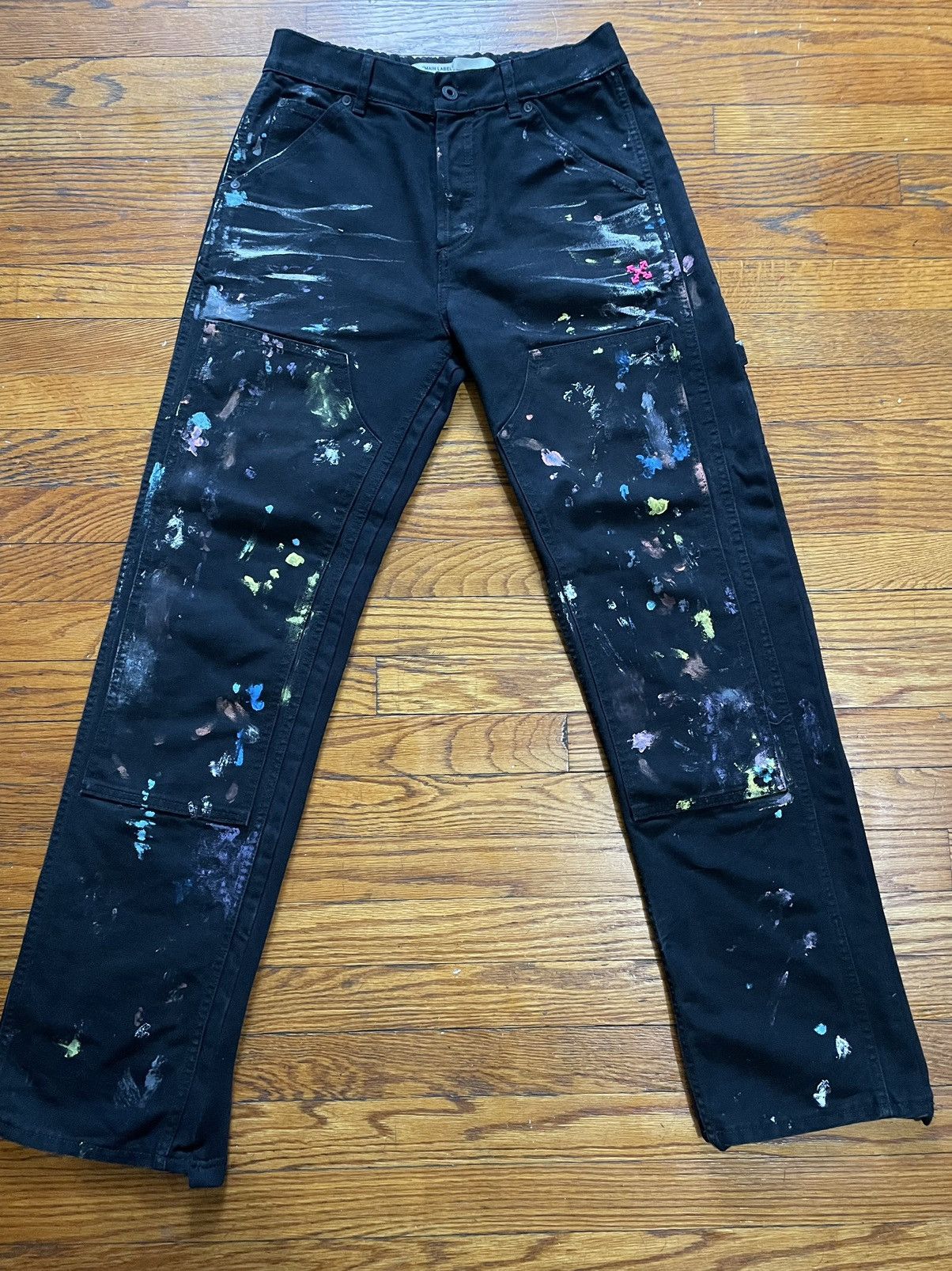 Off-White Off-White Paint Black Carpenter Pants. Size US 32 / EU 48 - 1 Thumbnail
