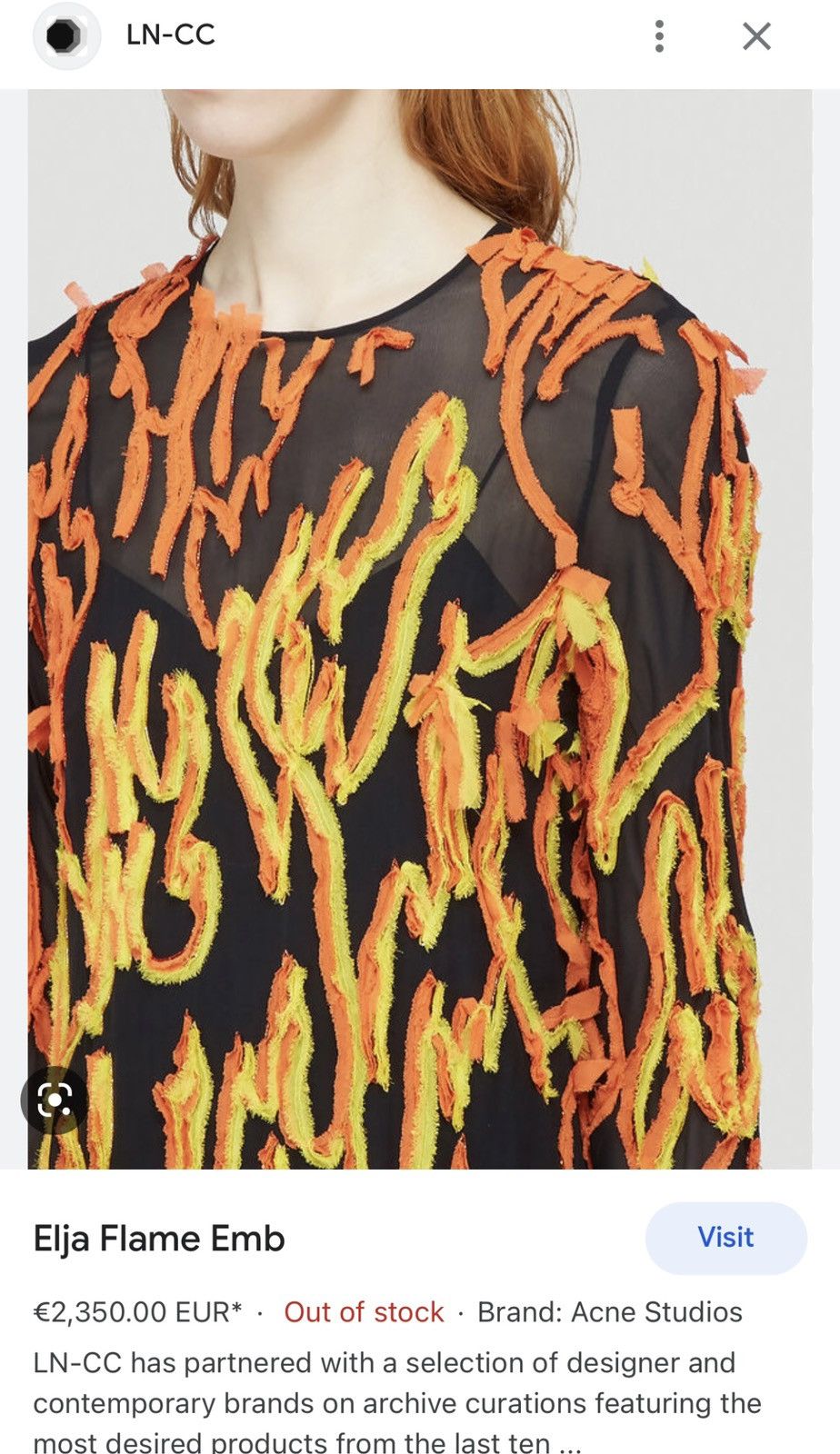 Acne Studios 🔥 Acne Studio FW16 Iconic beaded flame Dress Size XXS / US 00 / IT 34 - 19 Thumbnail