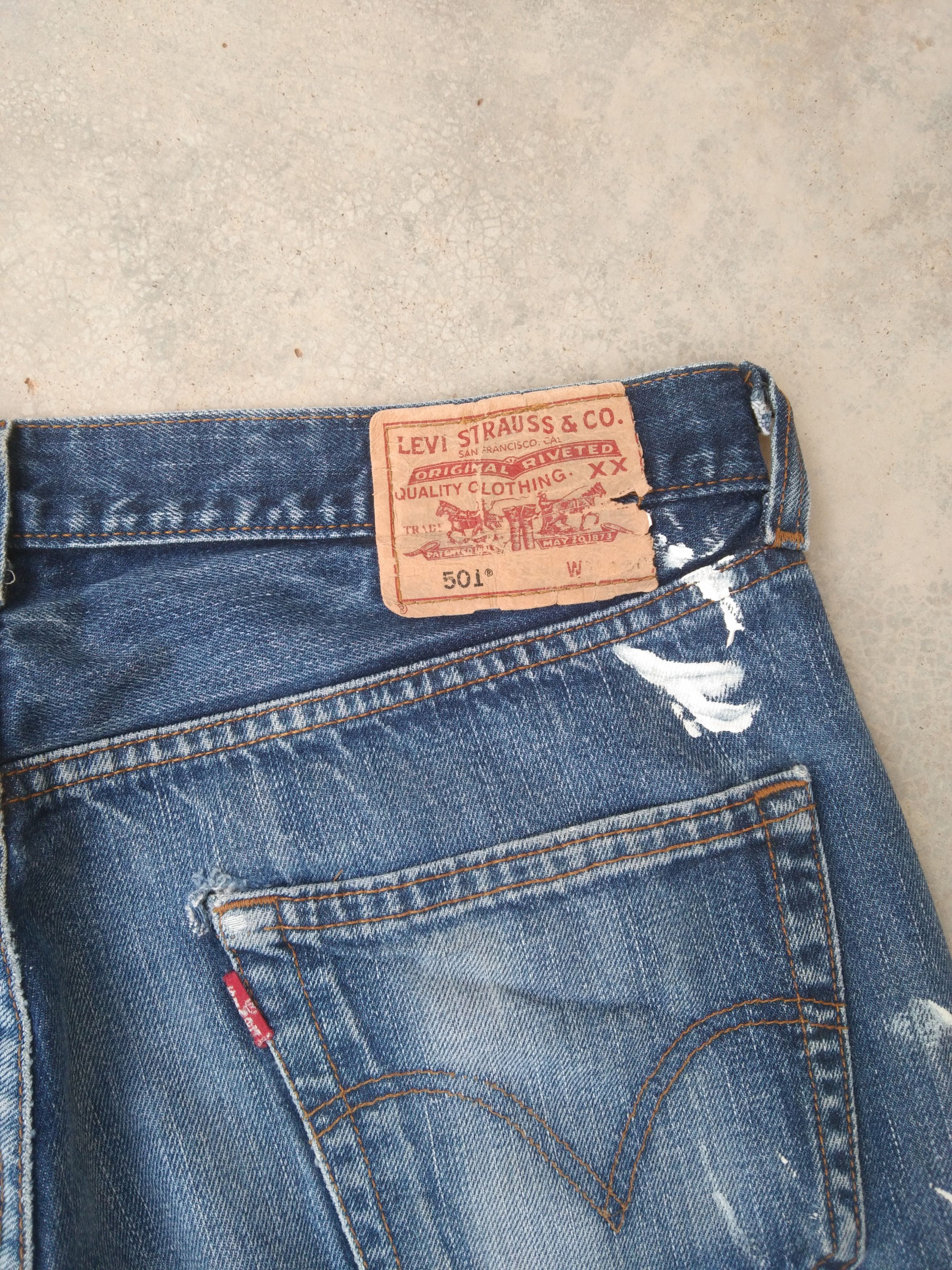 Levi's Vintage Levi's 501 Painter Distressed Jeans 34x30 Size US 34 / EU 50 - 4 Thumbnail