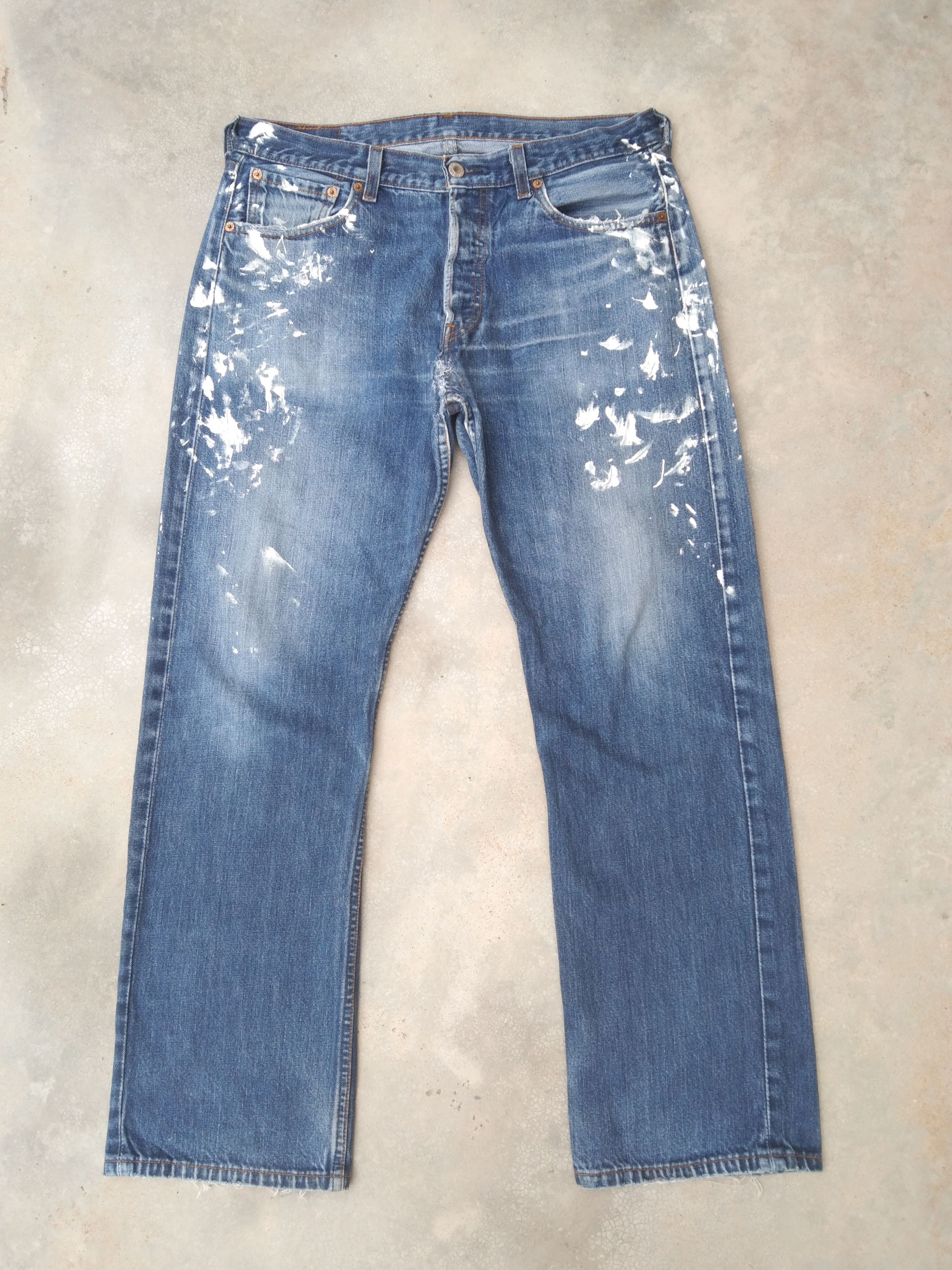 Levi's Vintage Levi's 501 Painter Distressed Jeans 34x30 Size US 34 / EU 50 - 1 Thumbnail