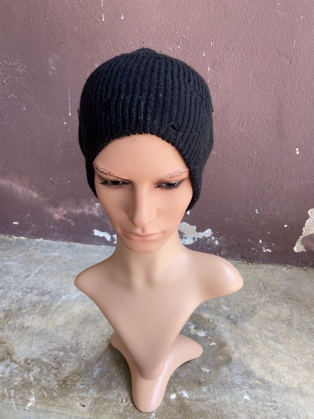 Japanese Brand SOT Japan Distressed Beanie Hat Size ONE SIZE - 1 Thumbnail