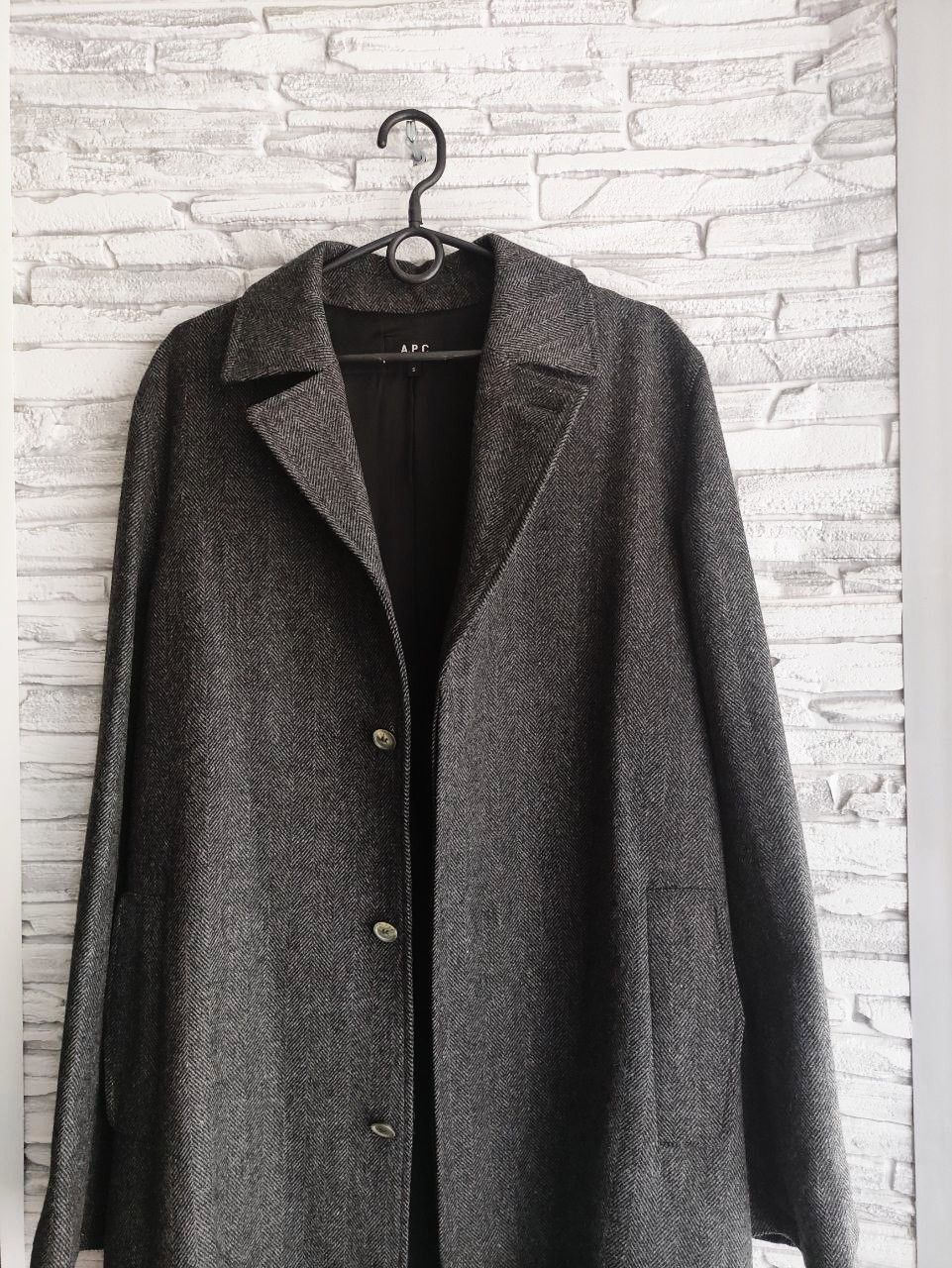 image of A P C Wool Coat in Grey, Men's (Size Small)