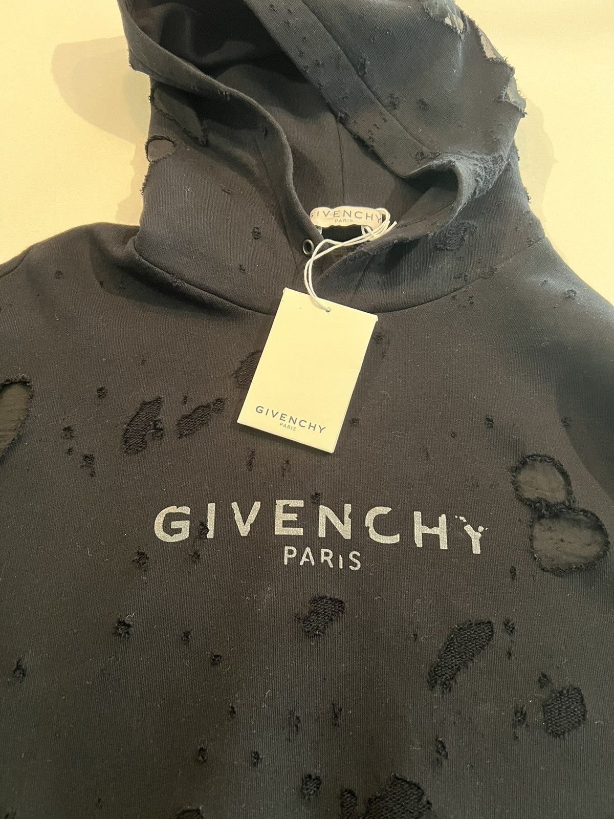【GIVENCHY】DESTROYED MELTON HOODIE 0400018814483_FADEDBLACK?wid=