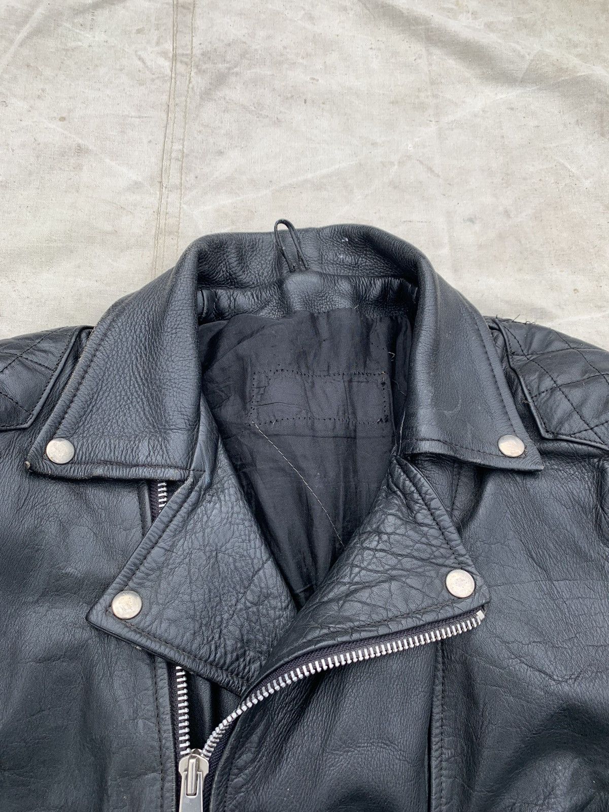 Genuine Leather Black Leather Fringed Padded Shoulders Motocycle Jacket Size US M / EU 48-50 / 2 - 9 Thumbnail