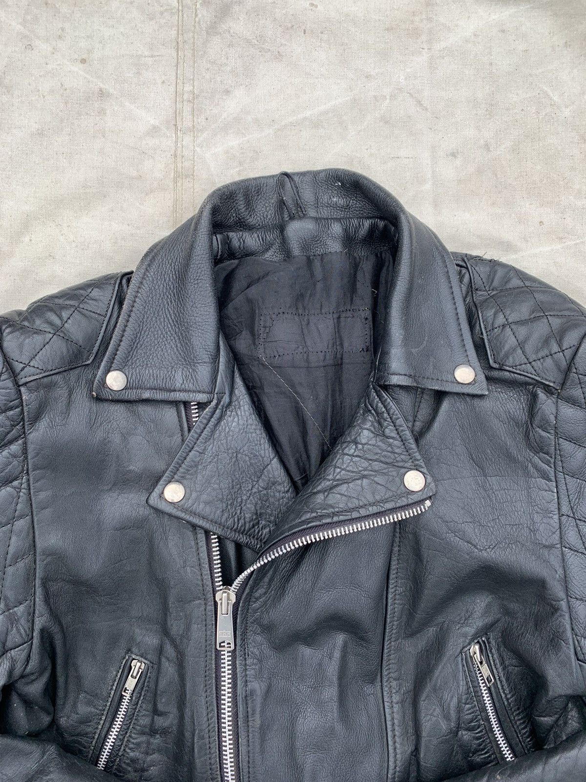 Genuine Leather Black Leather Fringed Padded Shoulders Motocycle Jacket Size US M / EU 48-50 / 2 - 8 Thumbnail