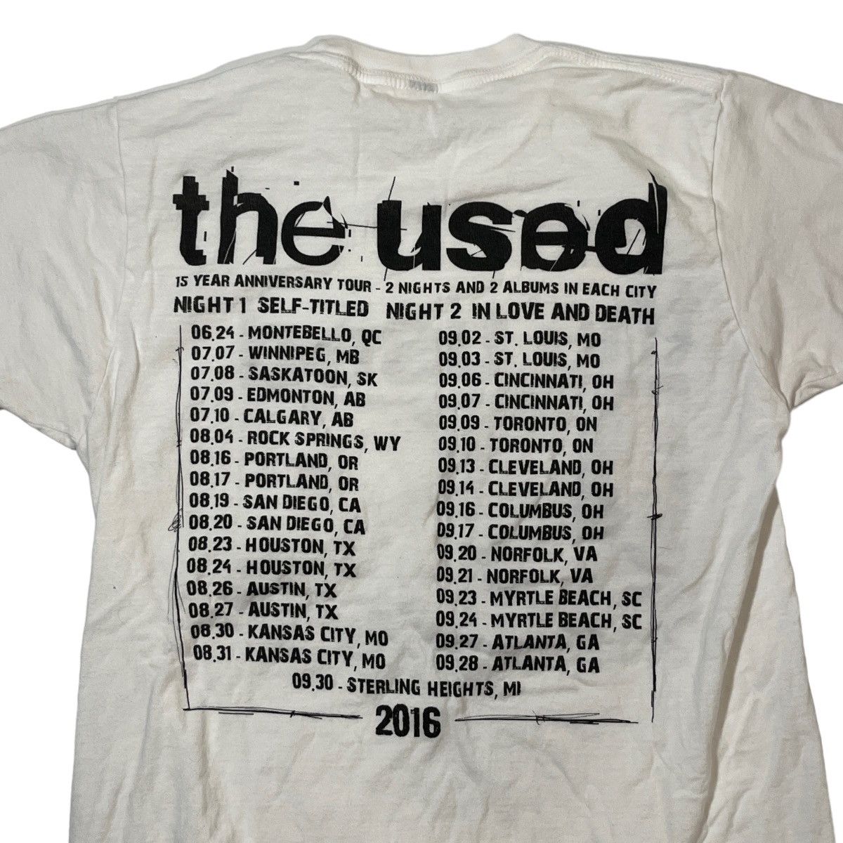 Band Tees The Used 2016 Tour Tee Size US S / EU 44-46 / 1 - 4 Thumbnail