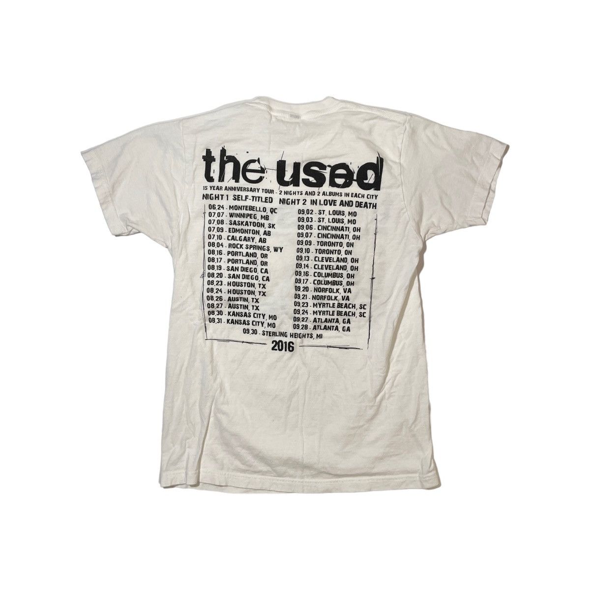 Band Tees The Used 2016 Tour Tee Size US S / EU 44-46 / 1 - 3 Thumbnail