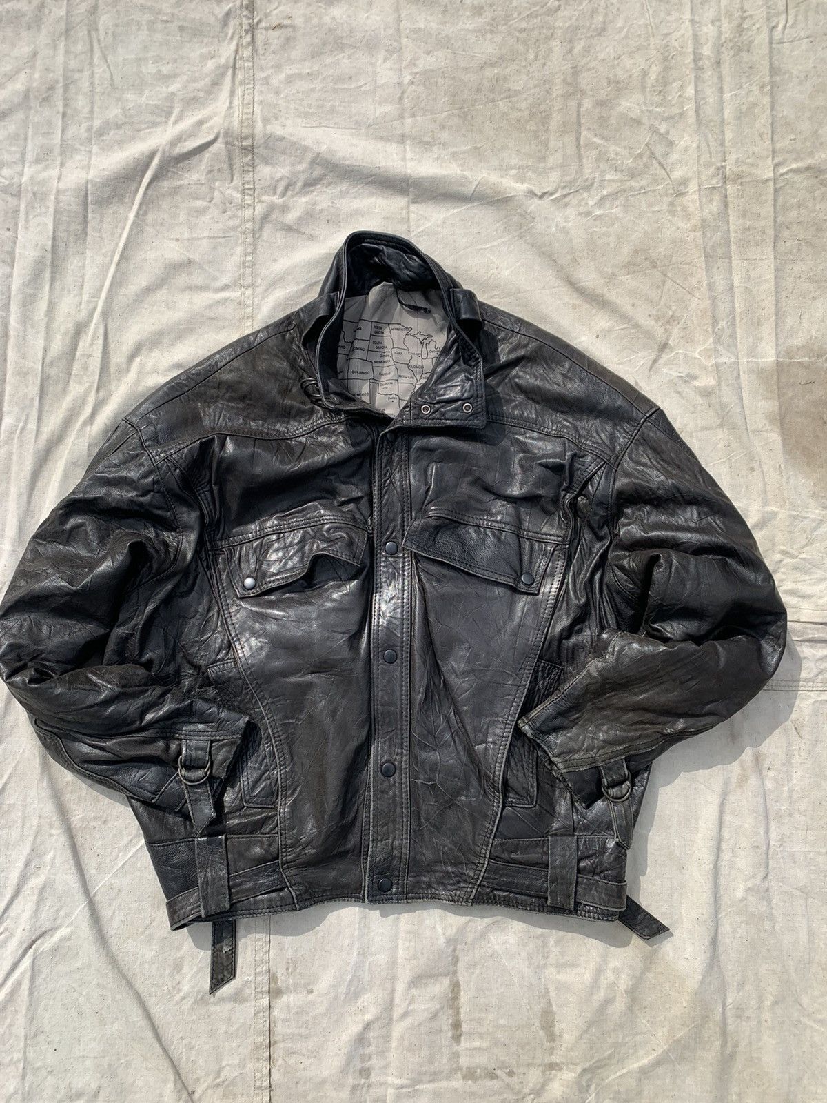 Japanese Brand Vintage Straps Leather Balenciaga Style Jacket Size US XL / EU 56 / 4 - 1 Thumbnail