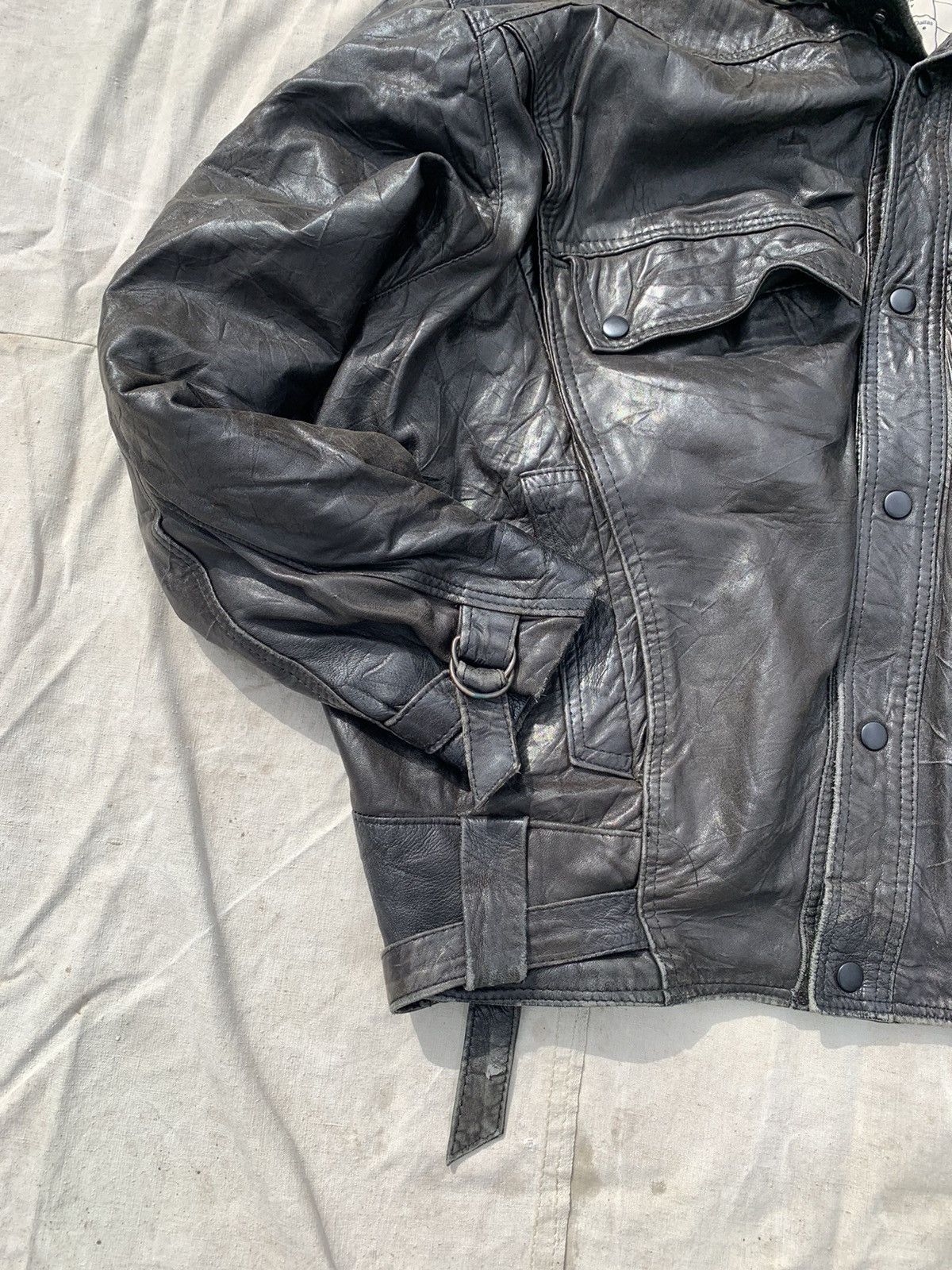 Japanese Brand Vintage Straps Leather Balenciaga Style Jacket Size US XL / EU 56 / 4 - 4 Thumbnail