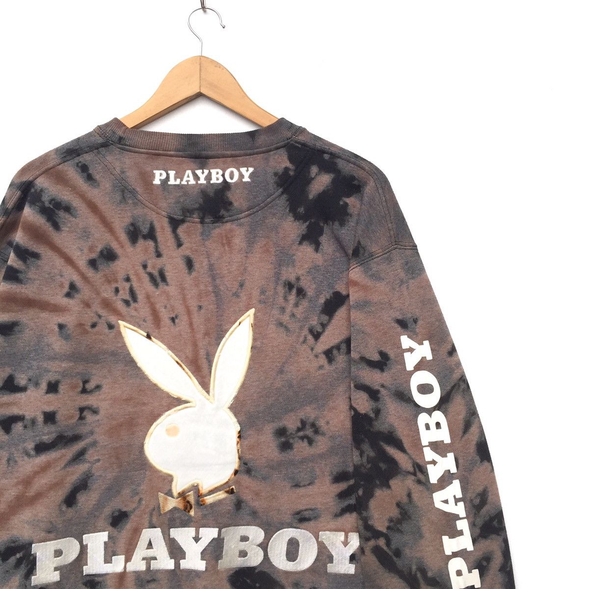 Playboy CUSTOM MADE Bleach Wash!!! Vintage Playboy Sweatshirt | XL Size US XL / EU 56 / 4 - 3 Thumbnail