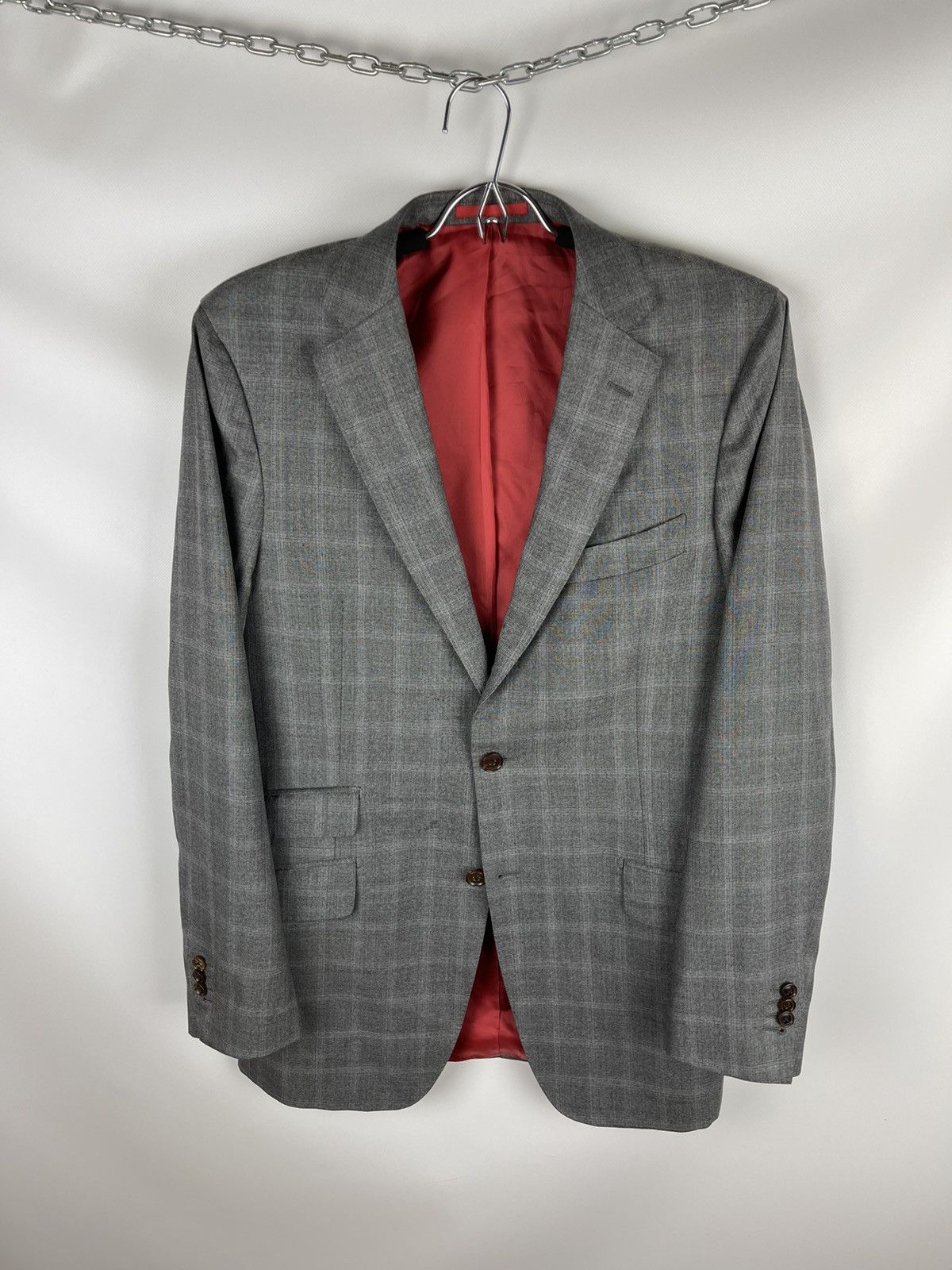 Suitsupply Suitsupply Ethomas check grey 130s wool blazer sport coat Size 40R - 1 Thumbnail