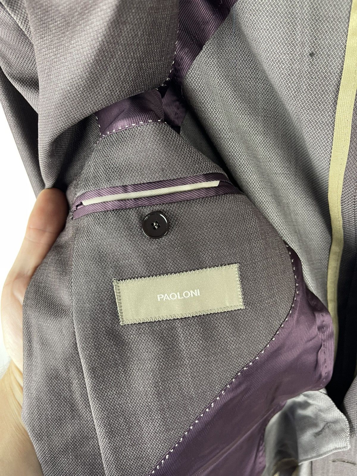 Paoloni Paoloni quarantotto unlined purple grey 2 button blazer jckt Size 38R - 9 Thumbnail