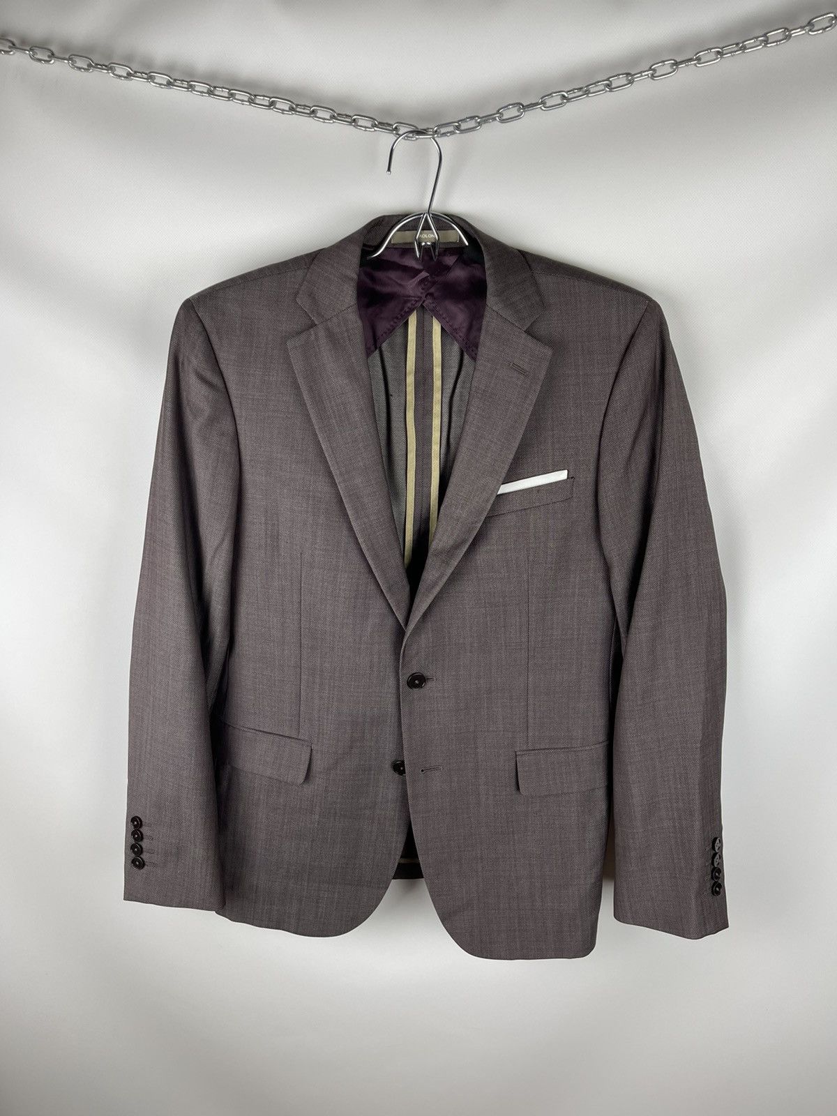 Paoloni Paoloni quarantotto unlined purple grey 2 button blazer jckt Size 38R - 1 Thumbnail