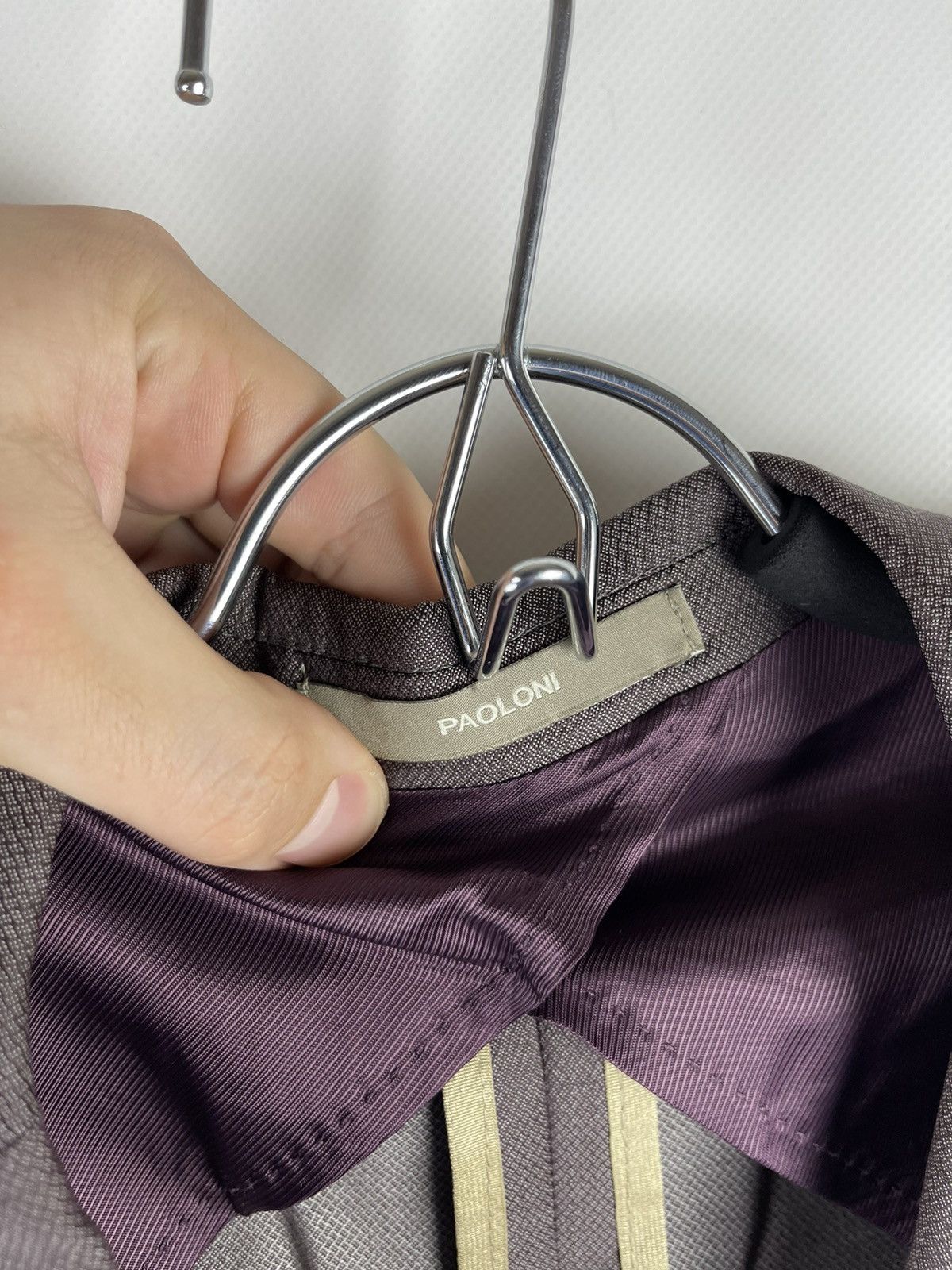 Paoloni Paoloni quarantotto unlined purple grey 2 button blazer jckt Size 38R - 8 Thumbnail