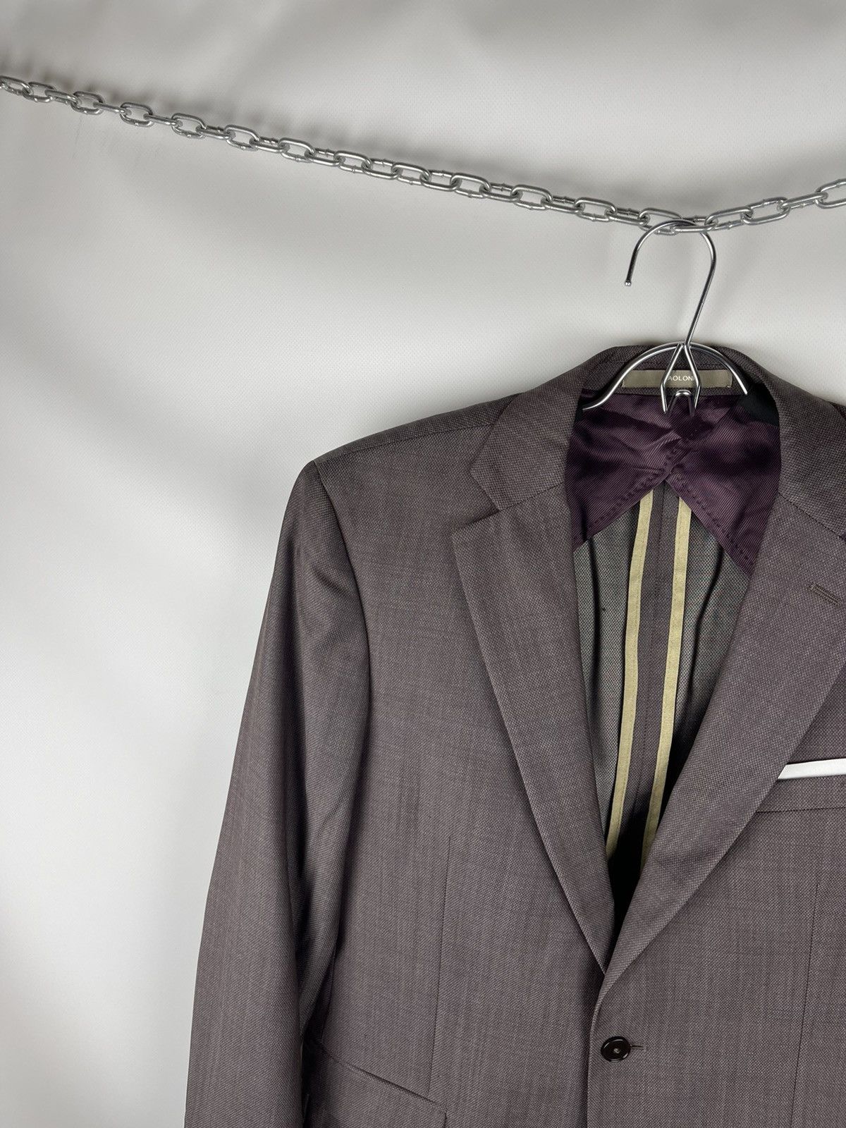 Paoloni Paoloni quarantotto unlined purple grey 2 button blazer jckt Size 38R - 2 Thumbnail