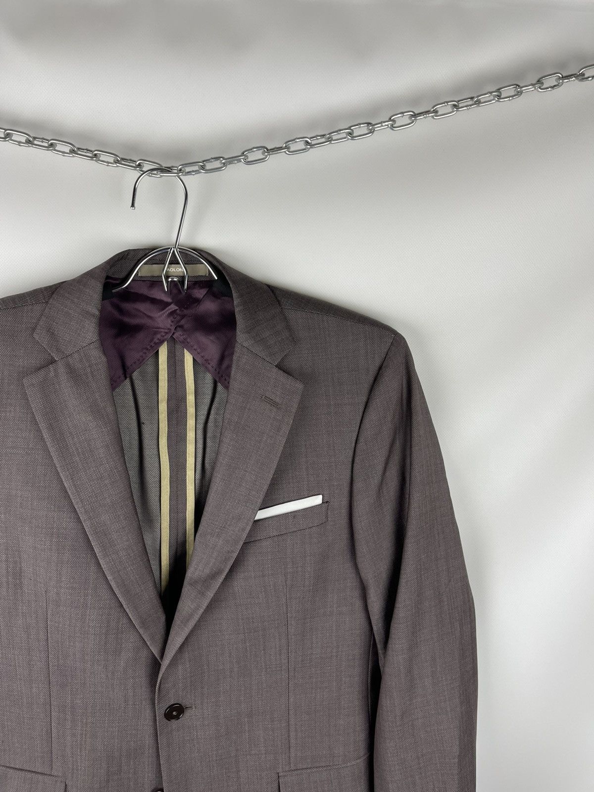 Paoloni Paoloni quarantotto unlined purple grey 2 button blazer jckt Size 38R - 4 Thumbnail