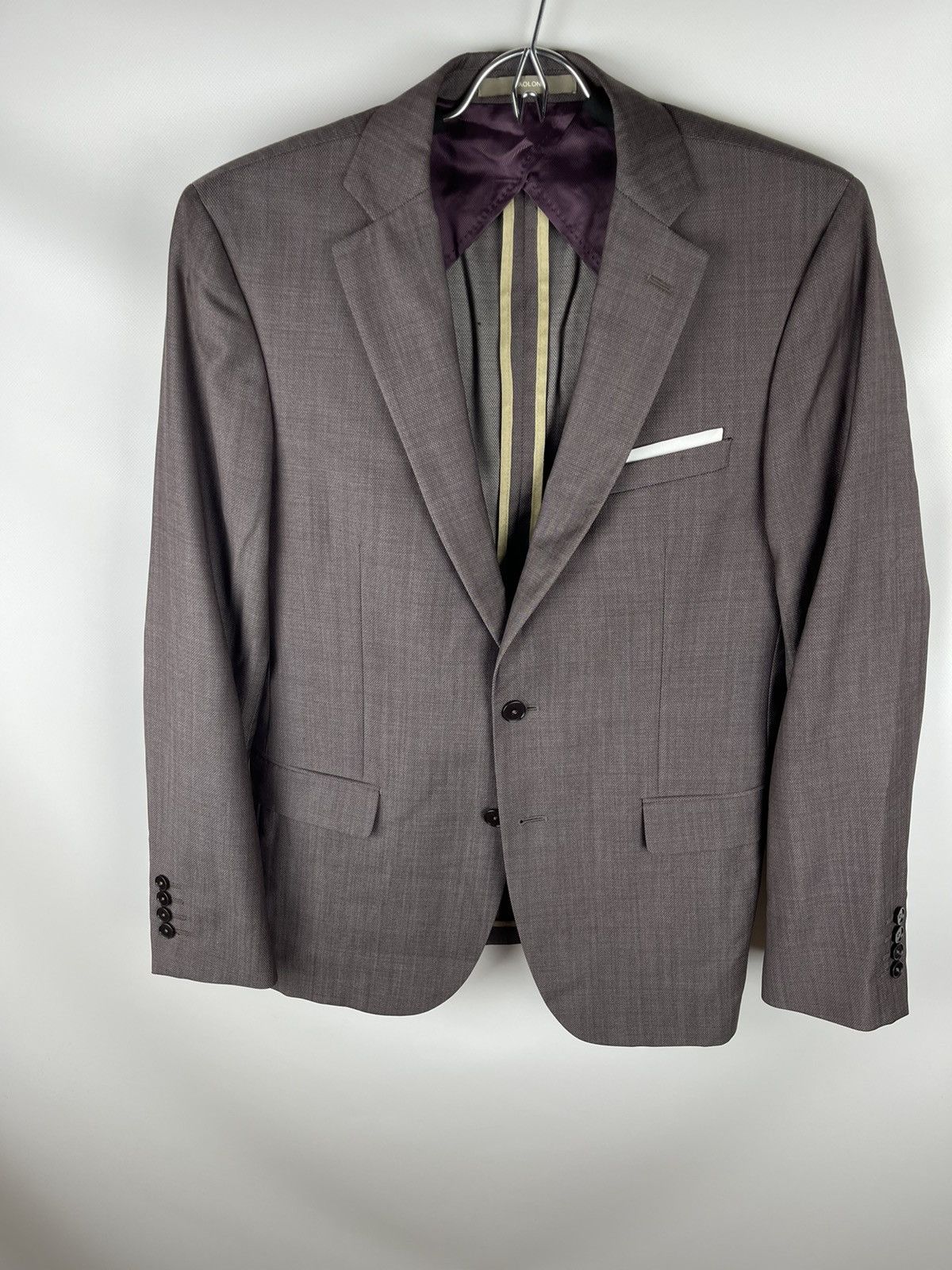 Paoloni Paoloni quarantotto unlined purple grey 2 button blazer jckt Size 38R - 6 Thumbnail