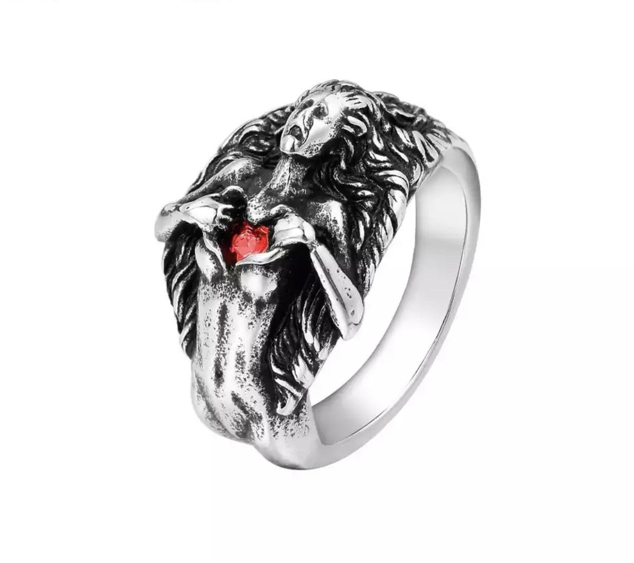 Vintage Demon Girl Ring Heart Devil Goth Punk Rock Jewelry Chrome | Grailed