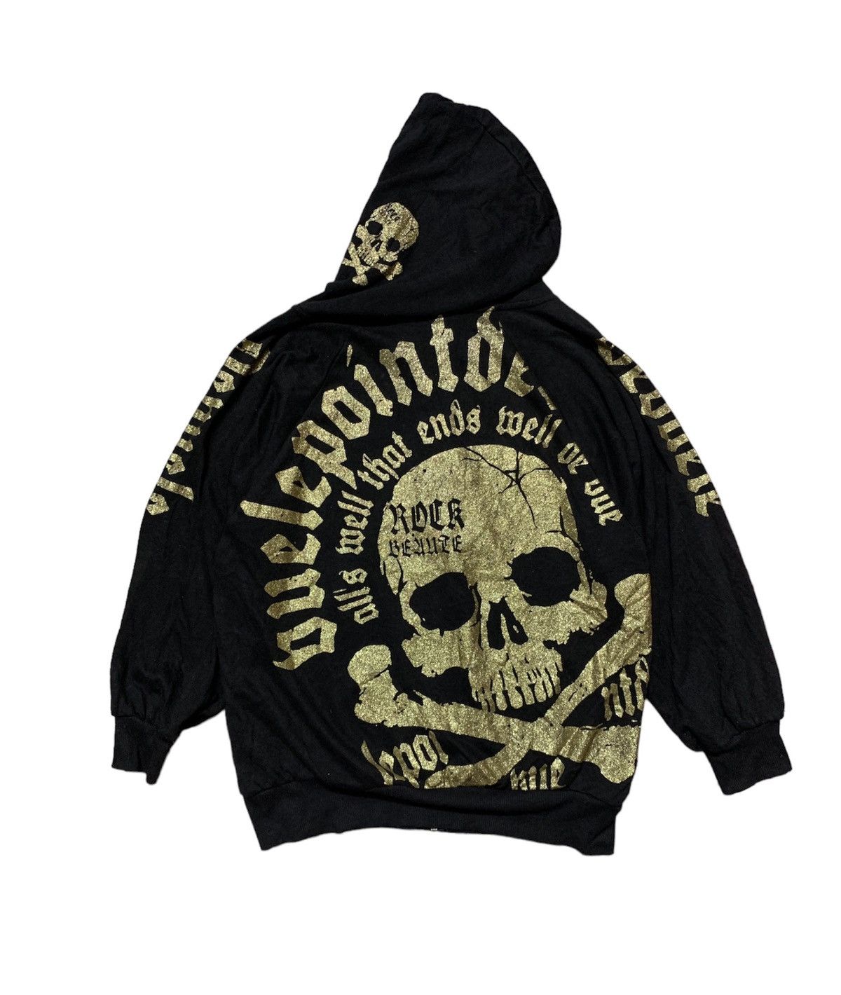 Japanese Brand PLEIN BEAUTE Skull Gold Colour Printed