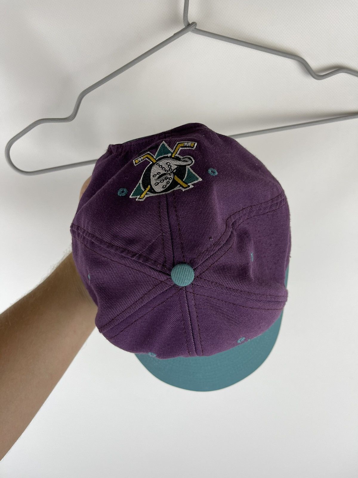 NHL × Nutmeg Nutmeg Vintage 90s Mighty Ducks made in USA NHL cap rare Size ONE SIZE - 4 Thumbnail