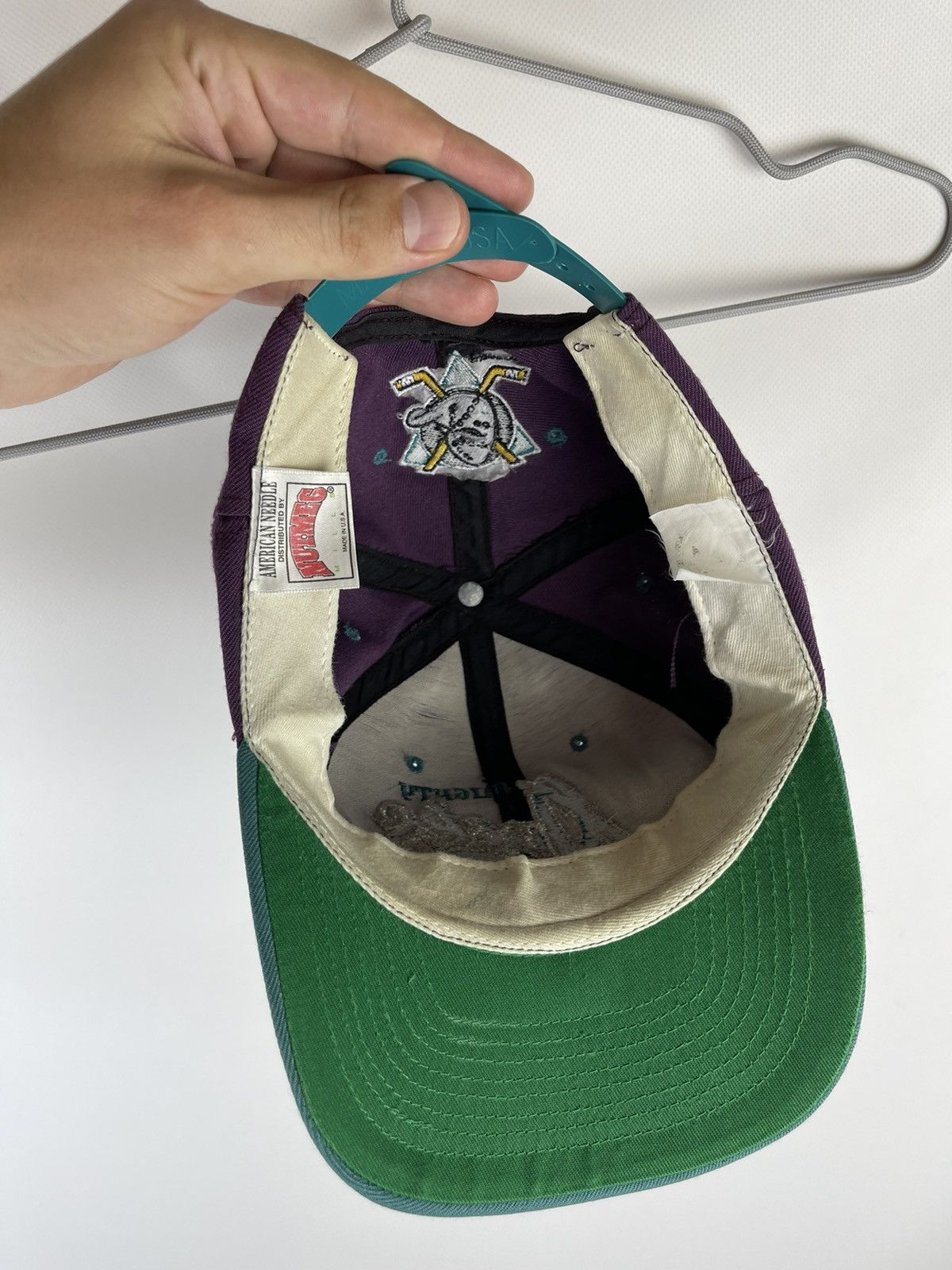 NHL × Nutmeg Nutmeg Vintage 90s Mighty Ducks made in USA NHL cap rare Size ONE SIZE - 7 Thumbnail