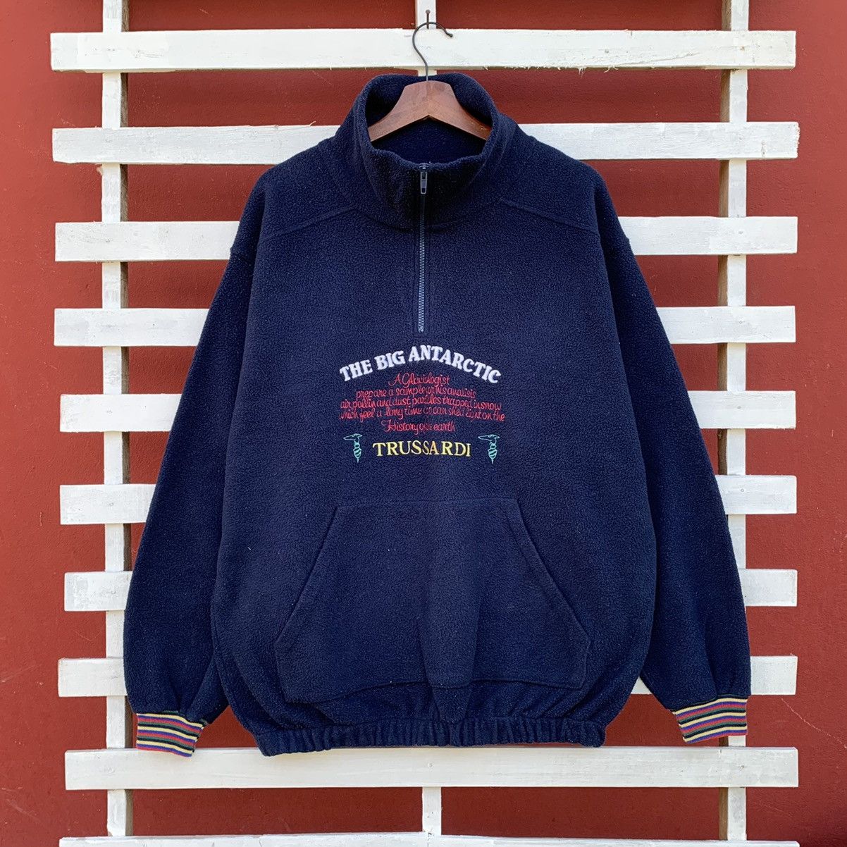 Trussardi × Vintage Vintage 90s Trussardi Italy Fleece Sweater Size US L / EU 52-54 / 3 - 1 Thumbnail