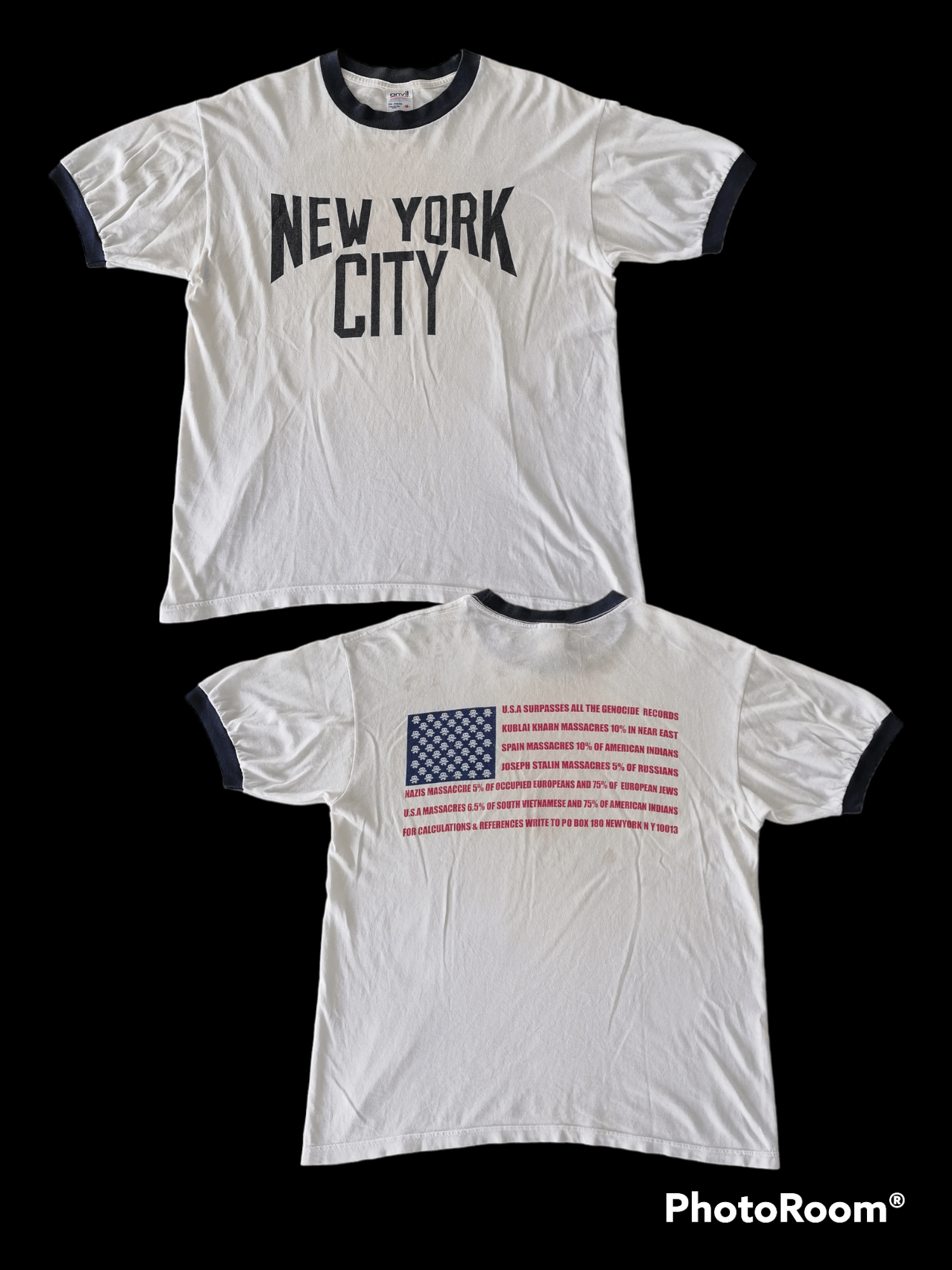 Vintage Vintage John Lennon New York City Ringer T-shirt Size US M / EU 48-50 / 2 - 1 Thumbnail
