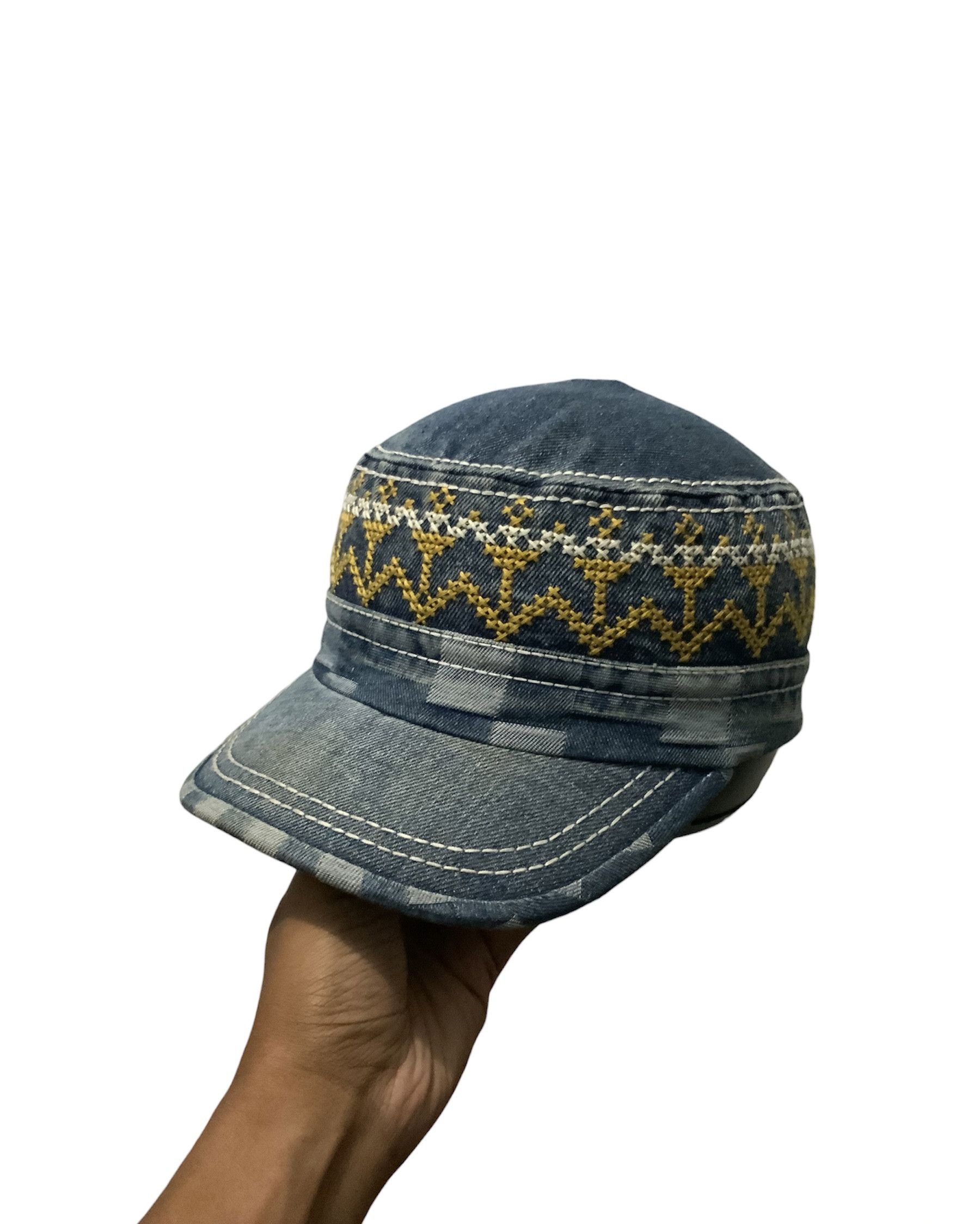 If Six Was Nine Dance Fox Denime Sashiko Japanese Style Hat Size ONE SIZE - 1 Thumbnail