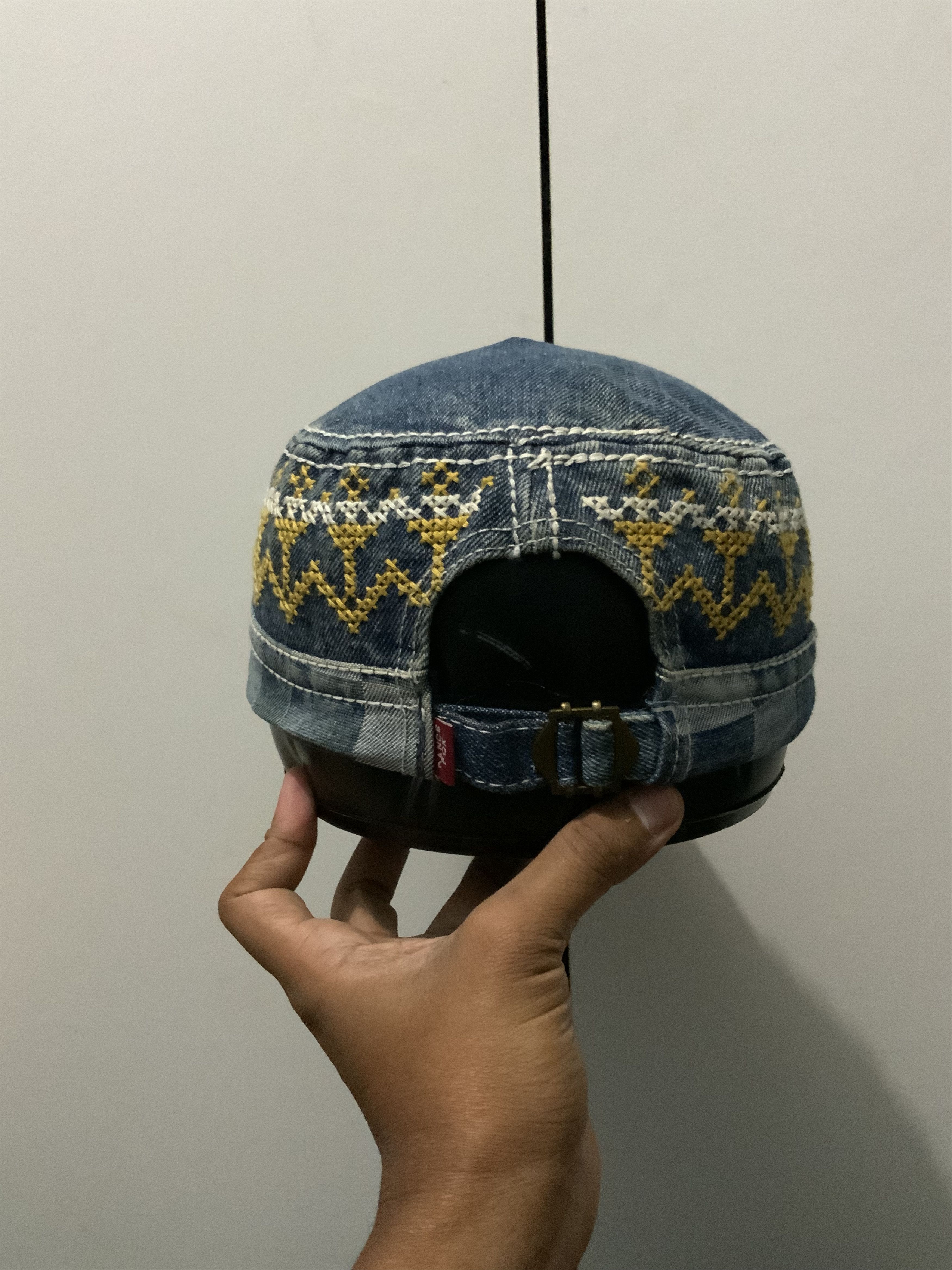 If Six Was Nine Dance Fox Denime Sashiko Japanese Style Hat Size ONE SIZE - 4 Thumbnail